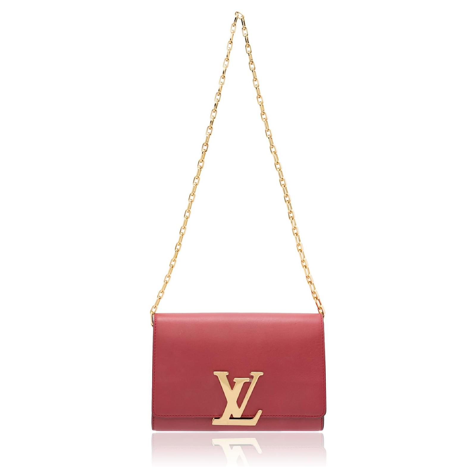 Clutch Bags Louis Vuitton Calfskin Leather Chain Louise GM Bag Size One Size