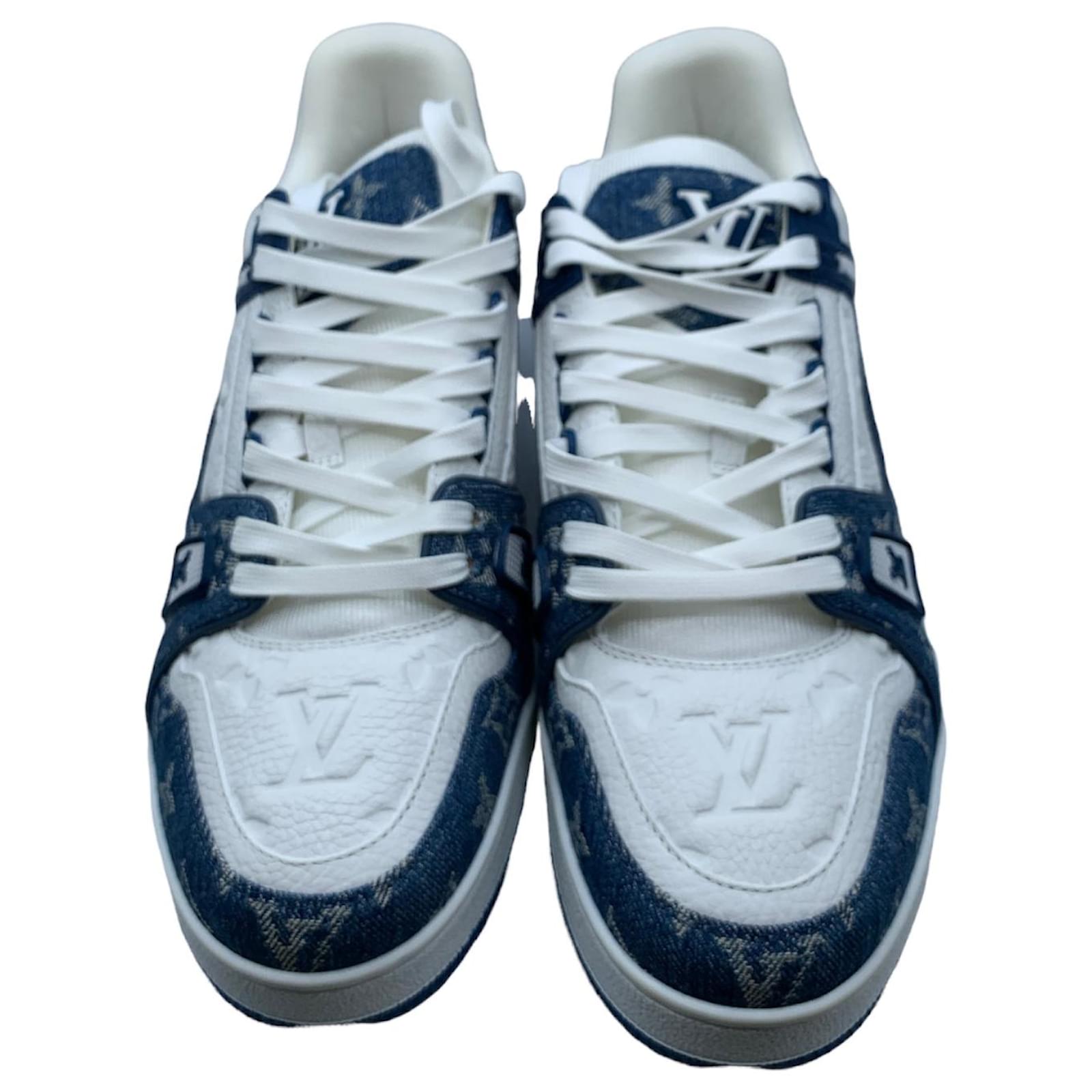 louis vuitton shoes white and blue