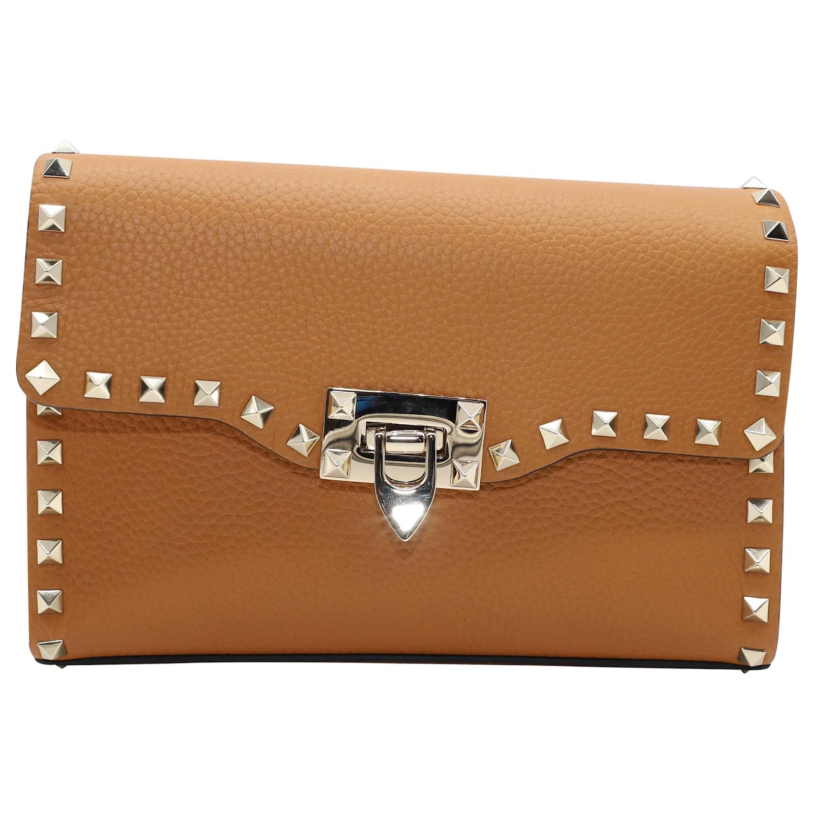 Rockstud Small Leather Crossbody Bag in Yellow - Valentino