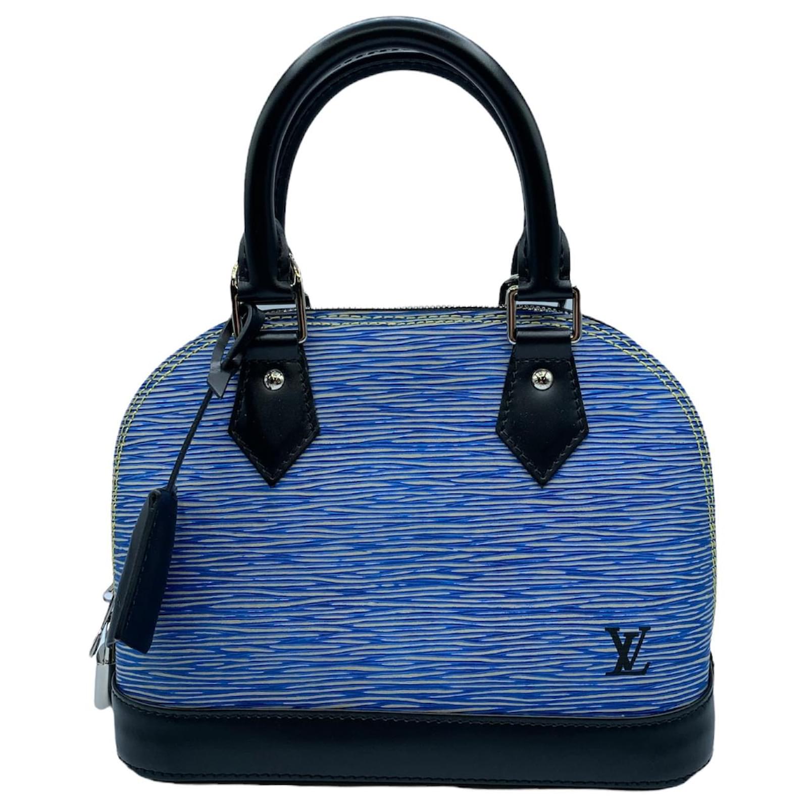 Alma Louis Vuitton Handbags Black Light blue Leather ref.528970
