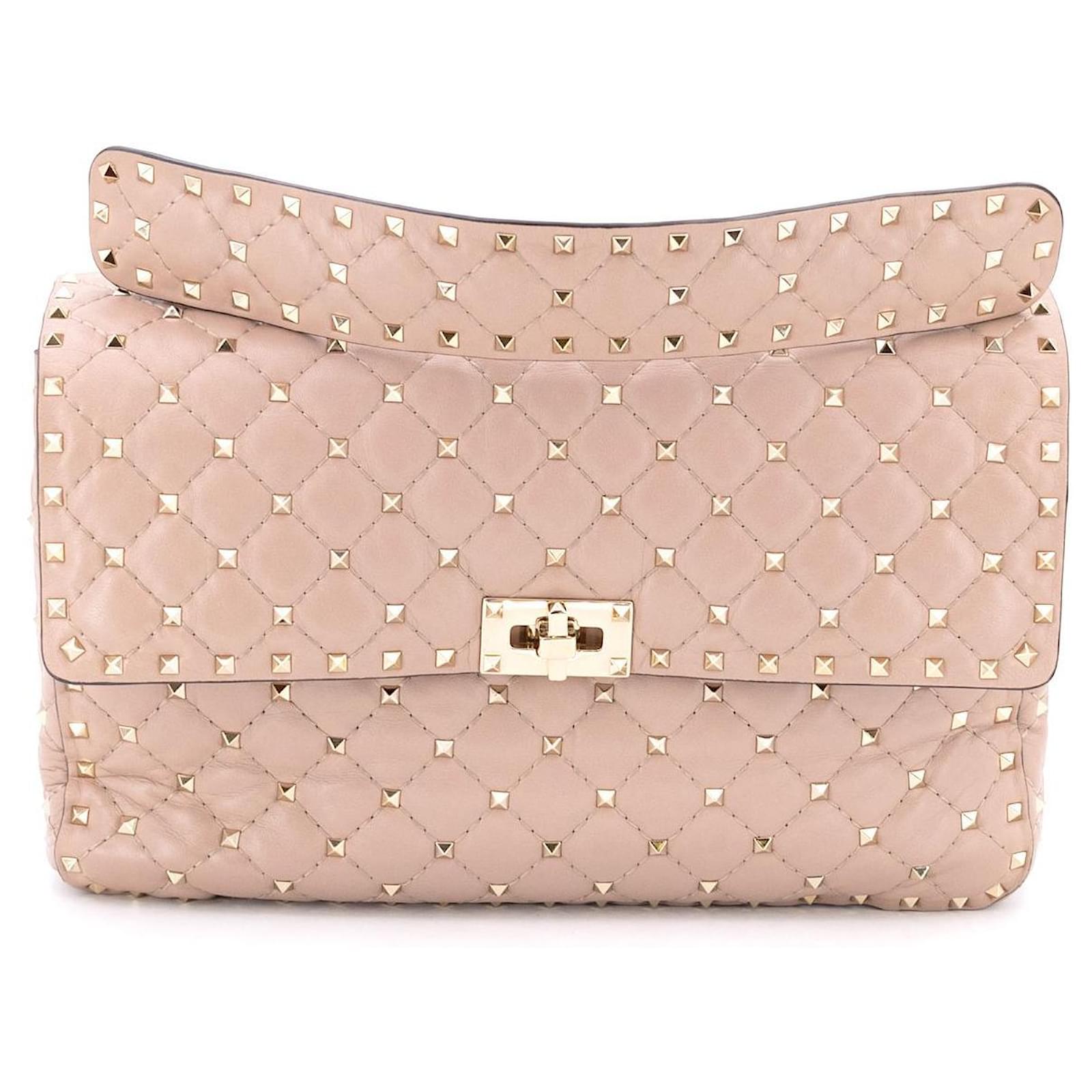 Rockstud Spike Small Leather Shoulder Bag in Pink - Valentino Garavani