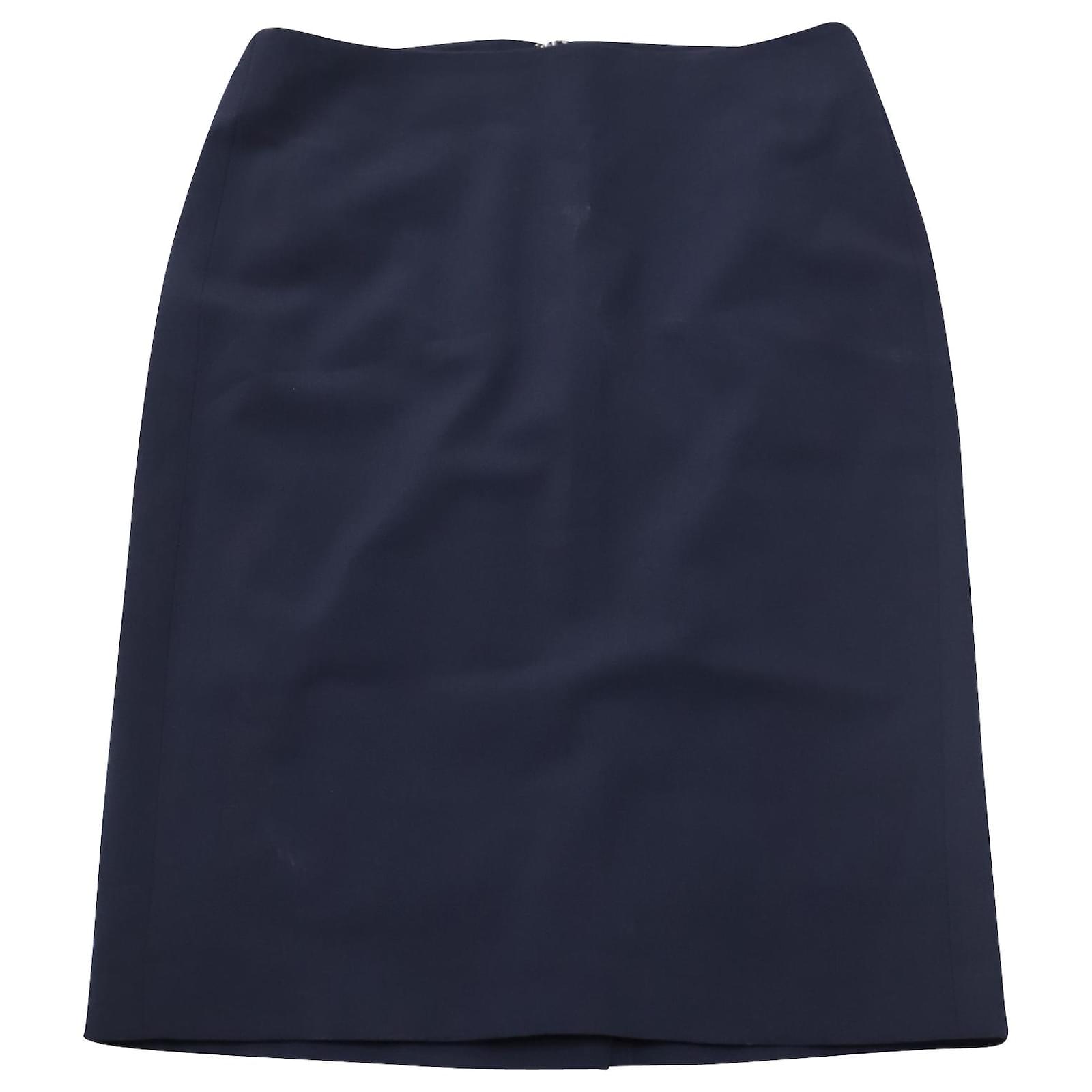 Theory Pencil Skirt in Navy Blue Wool ref.530579 - Joli Closet