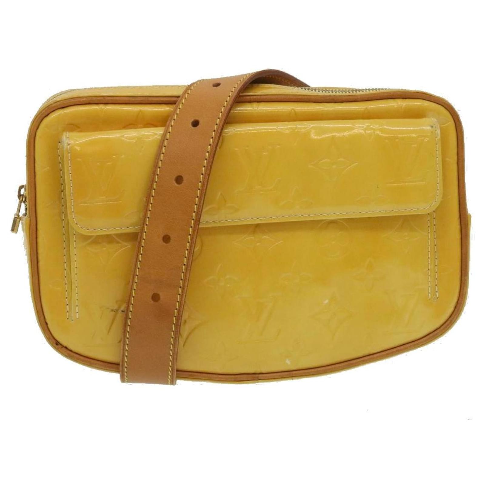 Fulton patent leather crossbody bag Louis Vuitton Yellow in Patent