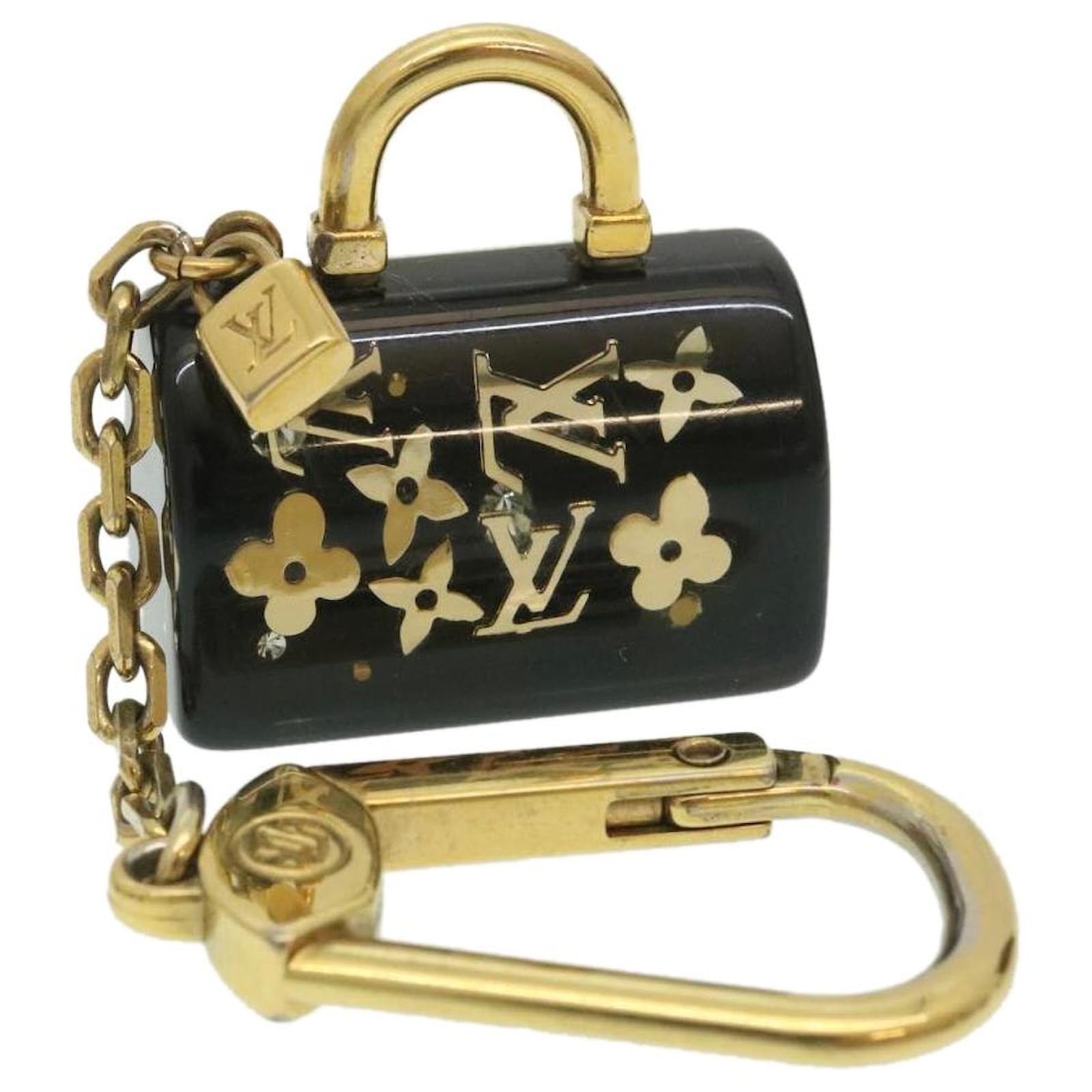 LOUIS VUITTON Speedy Porte Cles Key Holder Black Gold M65444 LV