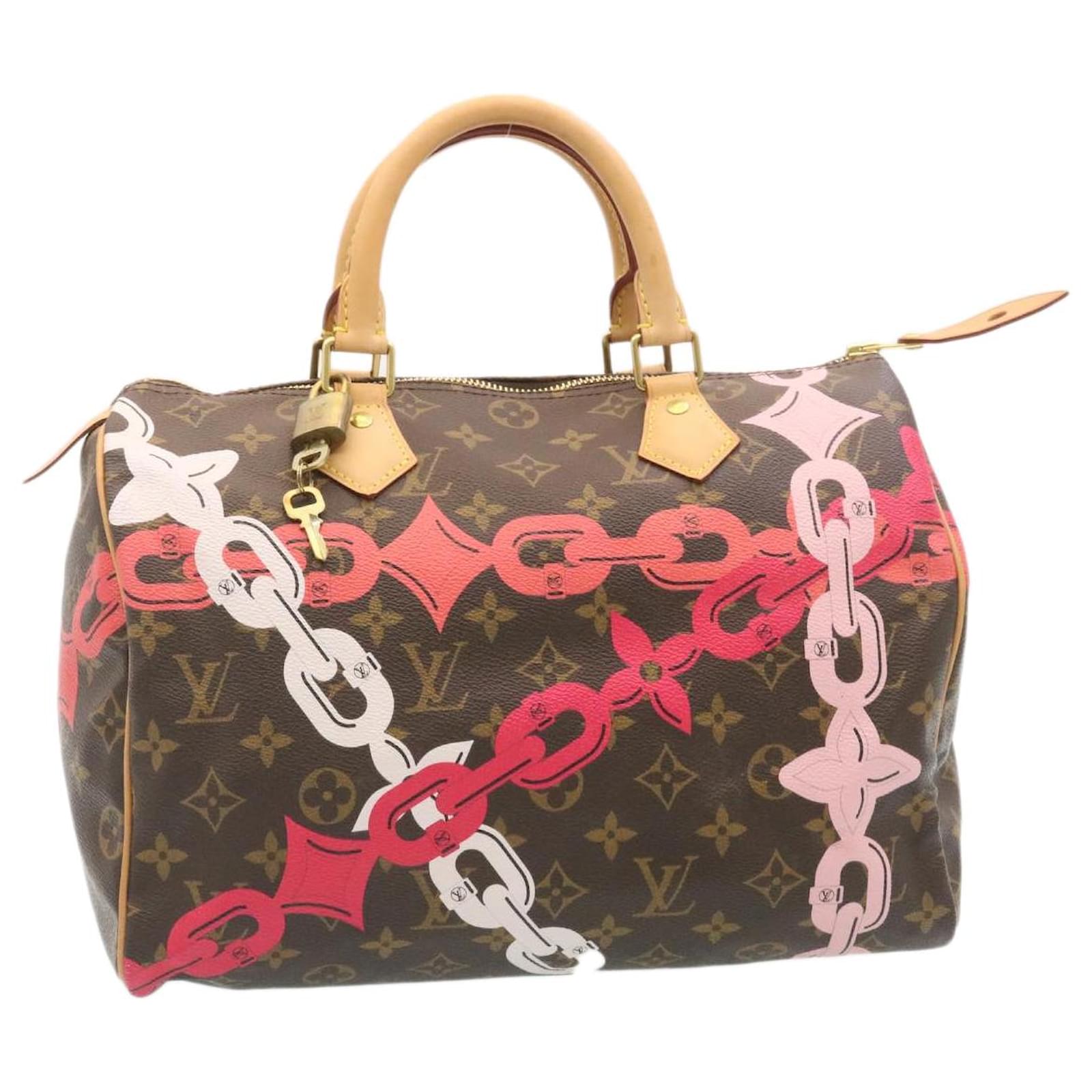 LOUIS VUITTON Monogram Bay Speedy 30 Hand Bag Chain print M41989 LV Auth  bs1231a Cloth ref.598115 - Joli Closet