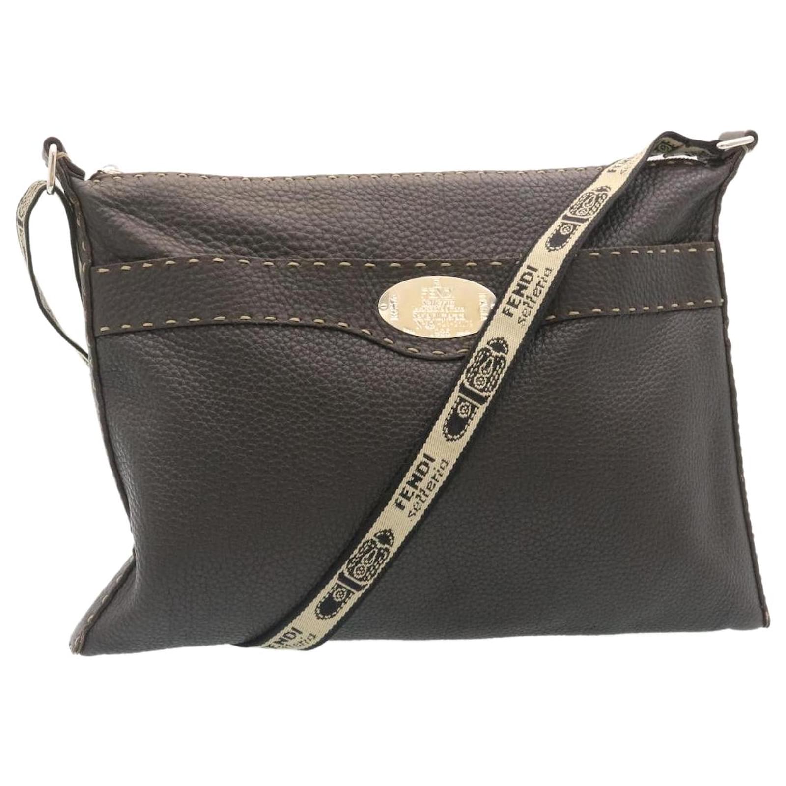 Vintage Auth FENDI Zucca Tote Shoulder Bag Purse PVC Leather Black Brown  Italy