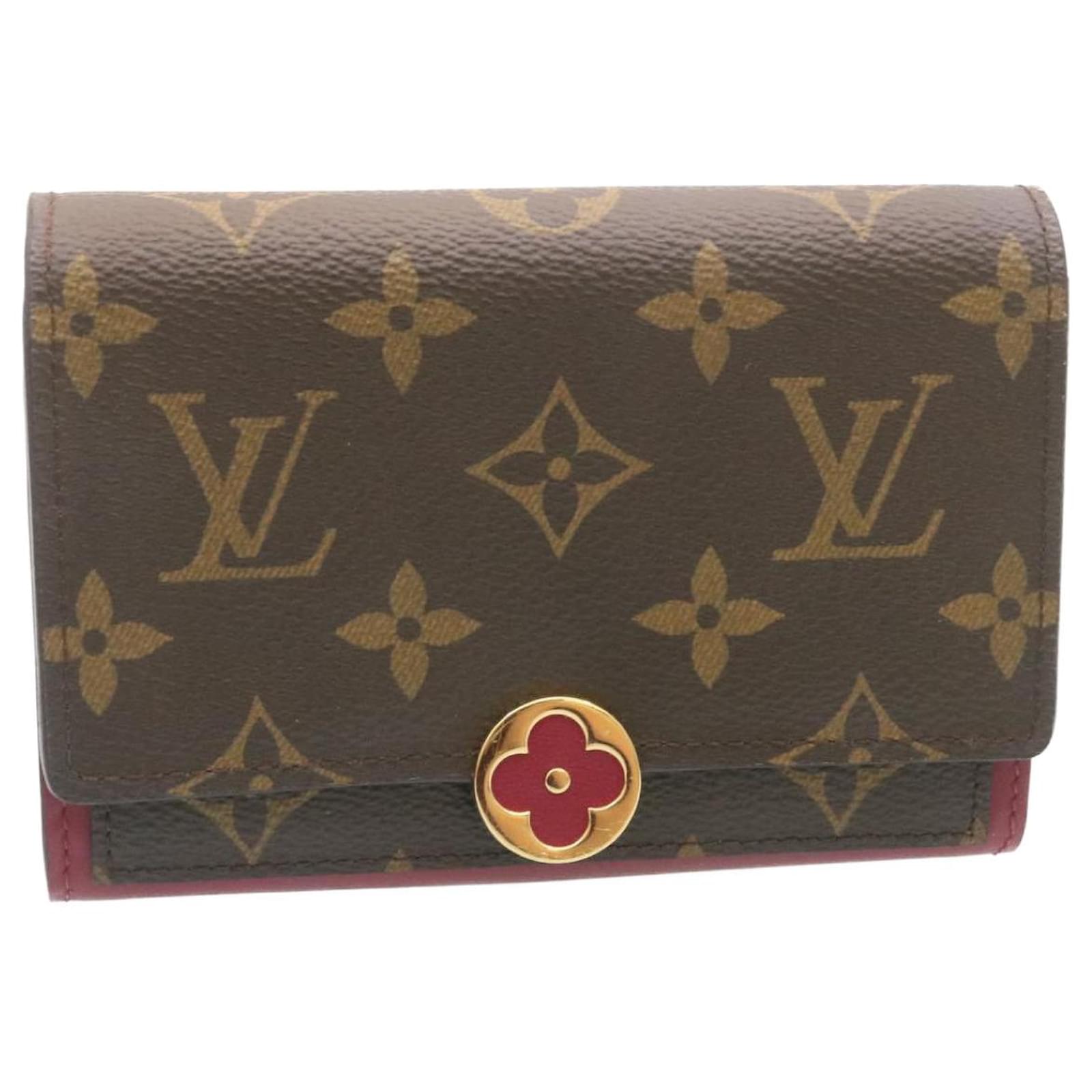 Louis Vuitton, Portafoglio a catena Flore fucsia, tessut…