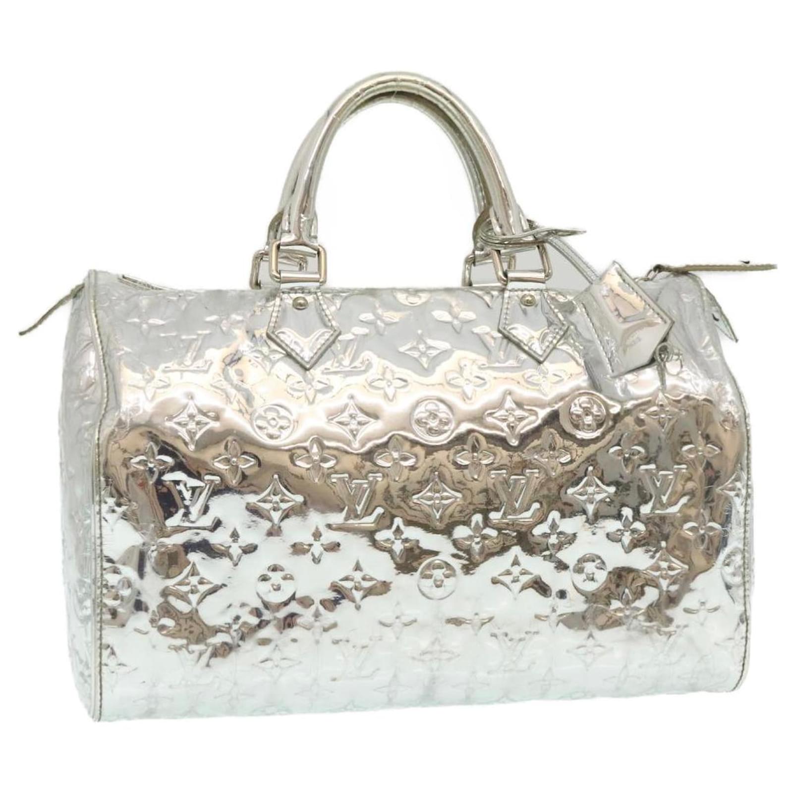 Louis Vuitton Speedy 30 Silver Monogram Miroir Handbag Purse at