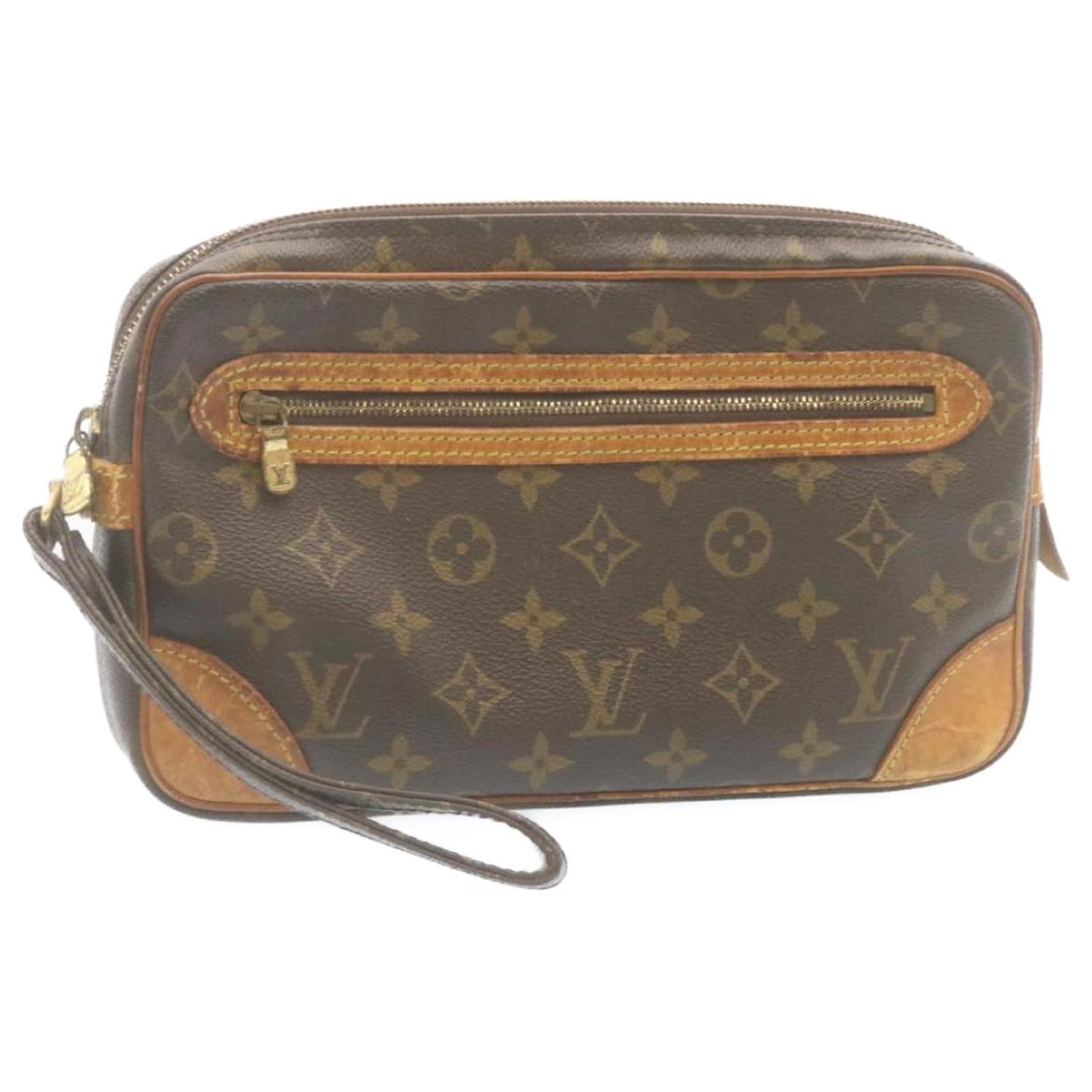 Authentic LOUIS VUITTON Marly Dragonne GM Monogram Clutch 