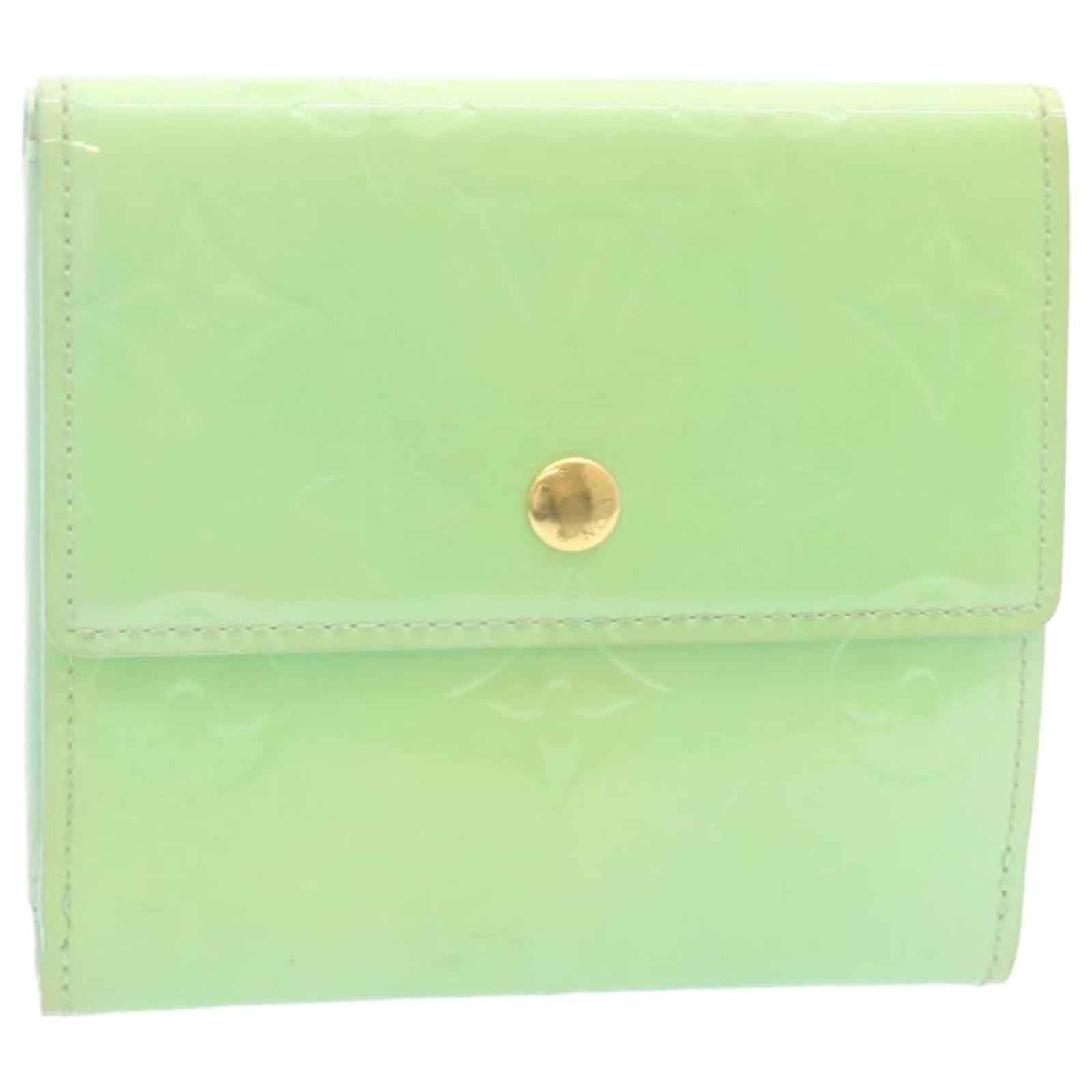 Louis Vuitton lime green vernis wallet