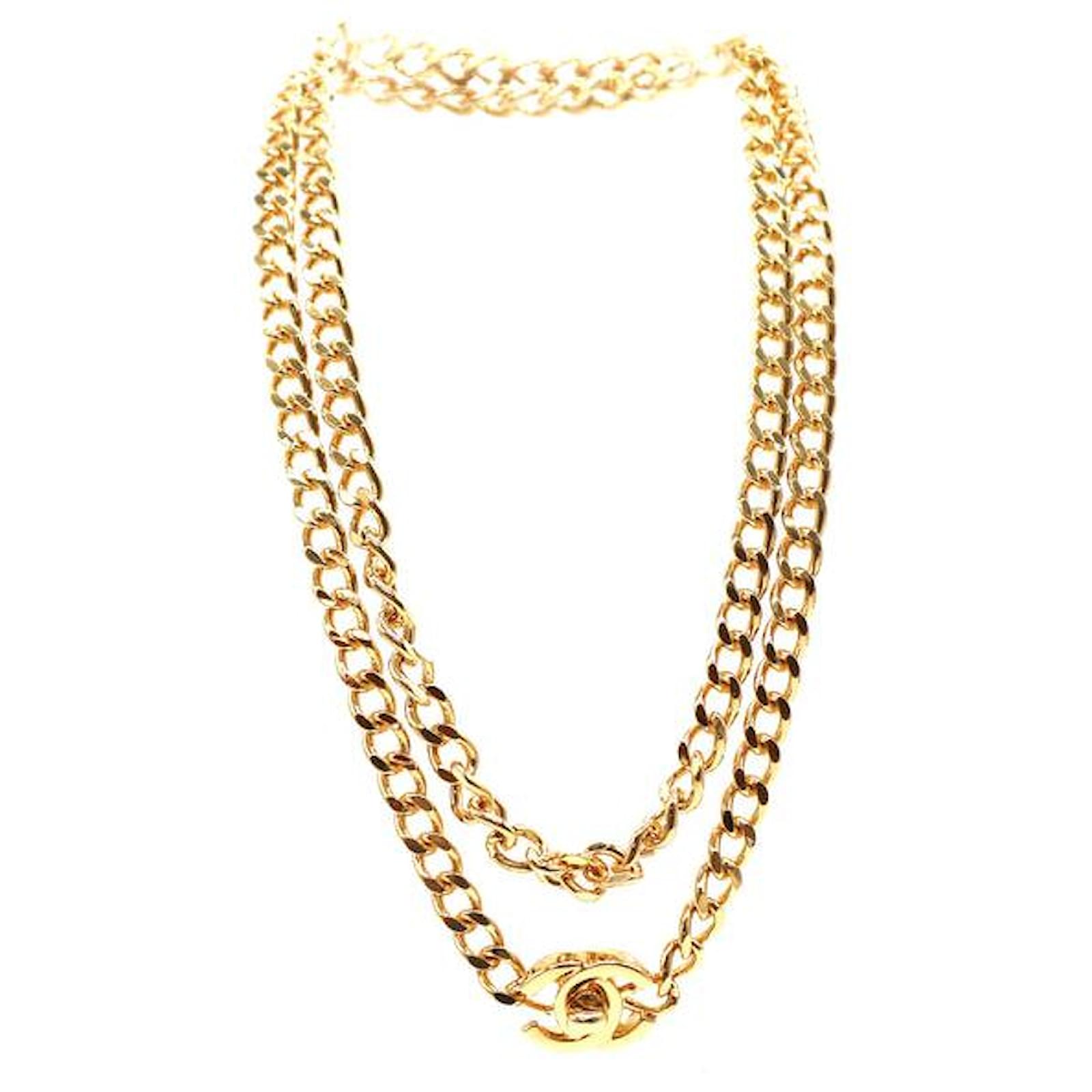What Goes Around Comes Around Chanel Gold Turnlock Long Necklace | SHOPBOP  | Chanel gold necklace, Long necklace, Holiday necklace