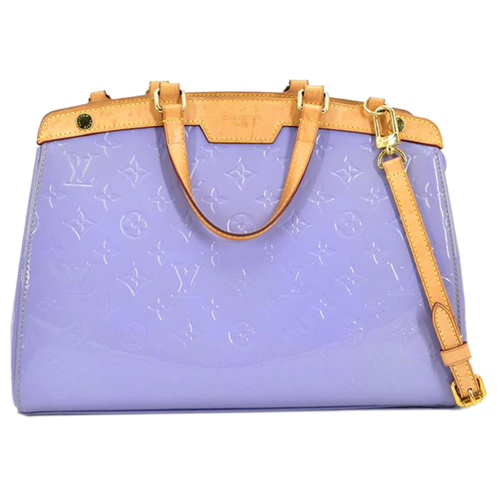 Louis Vuitton Lilac Purple Vernis Monogram Brea MM Bag w/ Strap