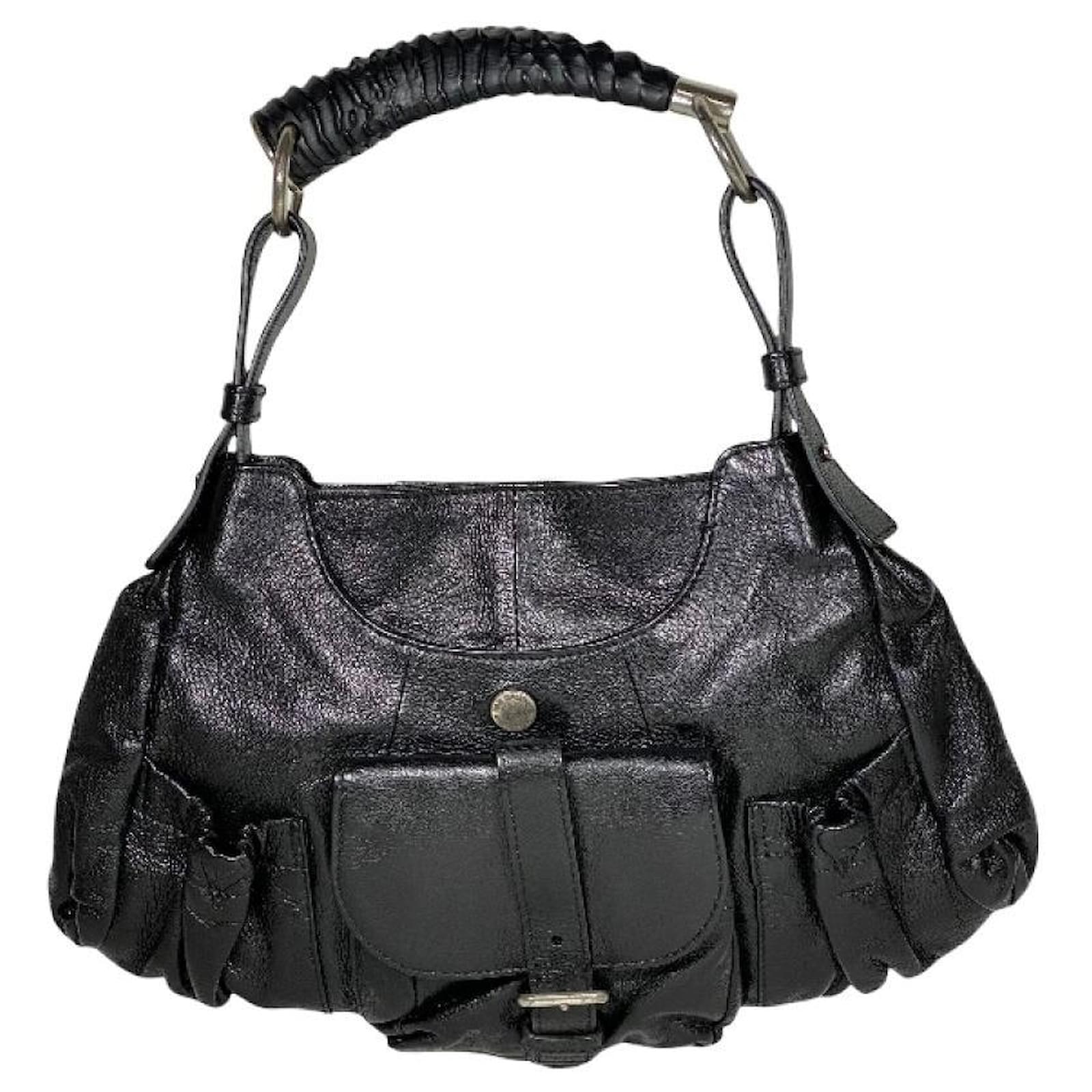 [Used] Yves Saint Laurent Rive Gauche Mombasa Handbag Bag Black One ...