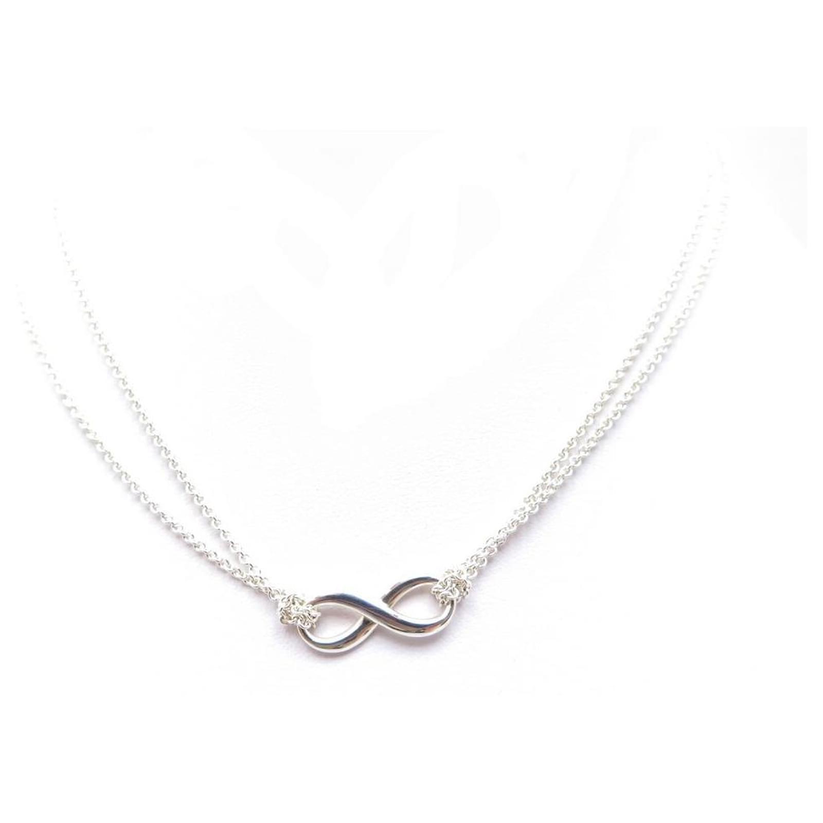 TIFFANY & CO INFINITY PENDANT NECKLACE 40 CM SOLID SILVER 925