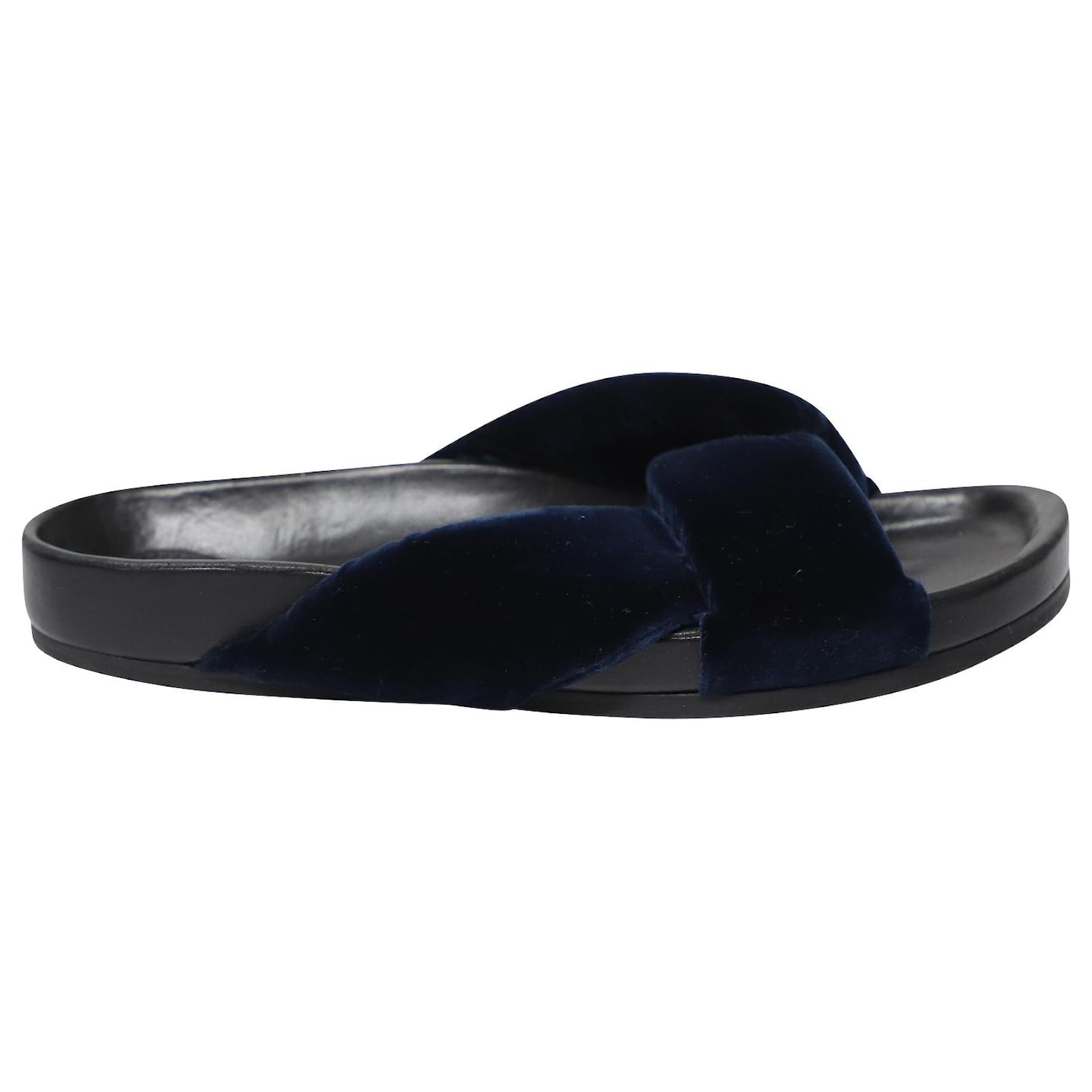 Chlo Chloe Nolan Slides Sandals in Blue Velvet ref.535527 Joli