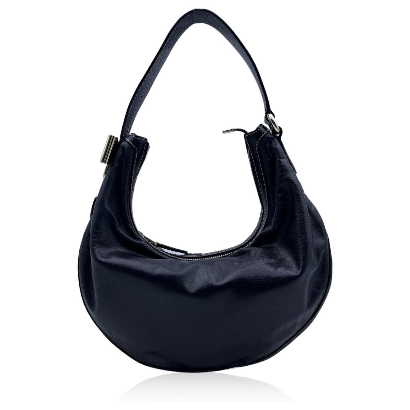ショルダーバッグ・ポシェット Vegan Leather Half Moon Hobo Bag Black Half Moon Crossbody Bags for Women Hobo Leather Knotted