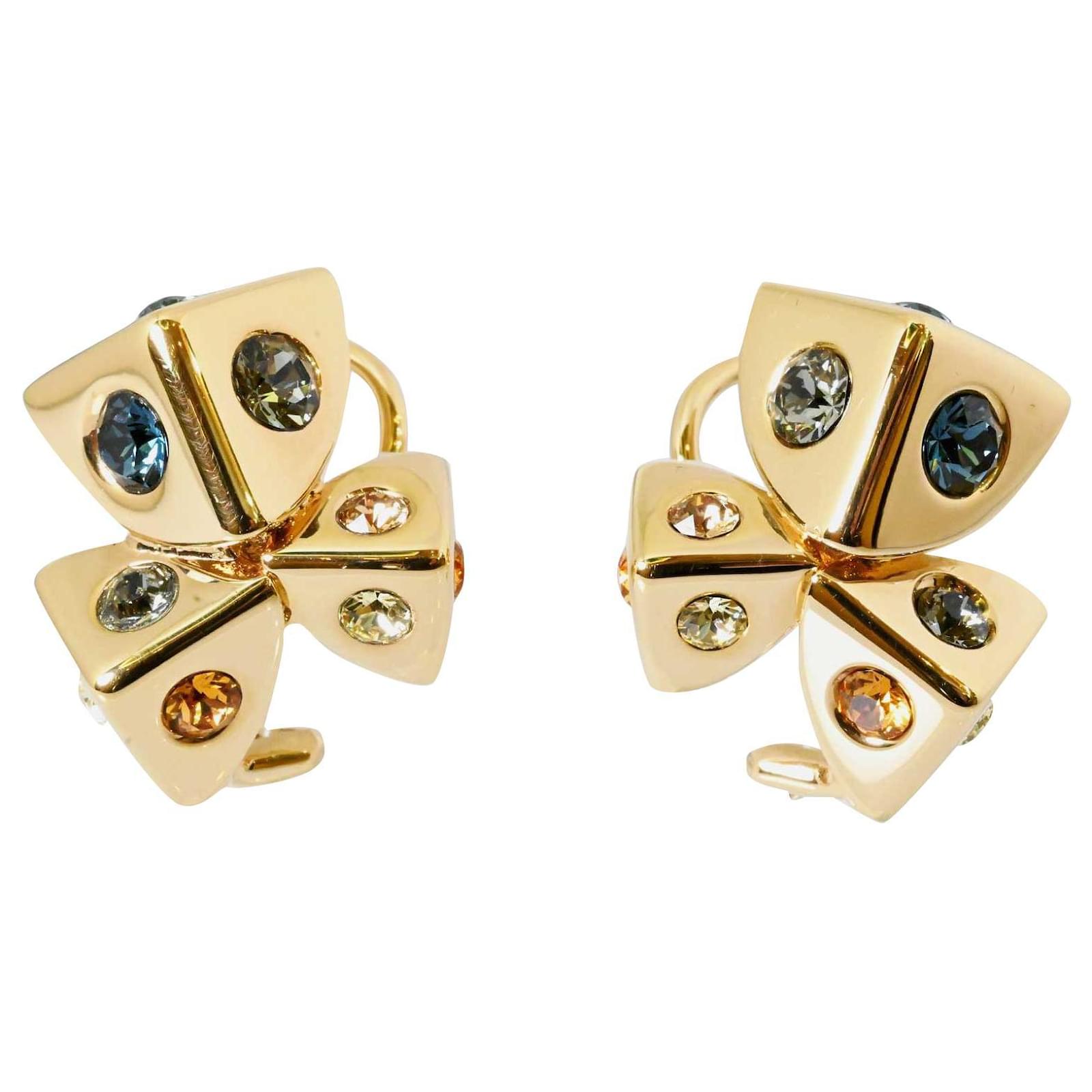 lv gold plated earrings