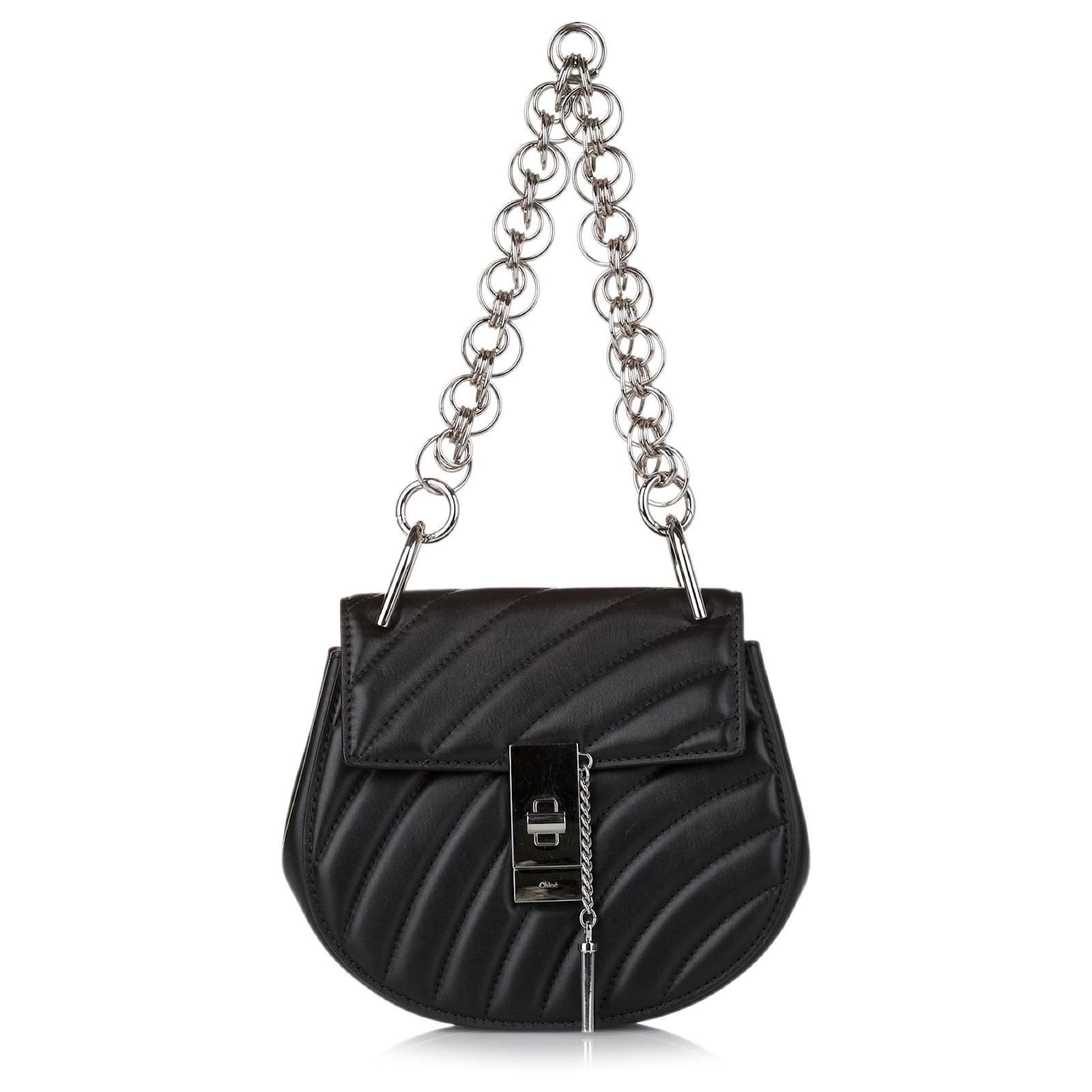 Chloe Chloe Black Drew Bijou Crossbody Bag Leather Pony style calfskin ref.536227 Joli Closet