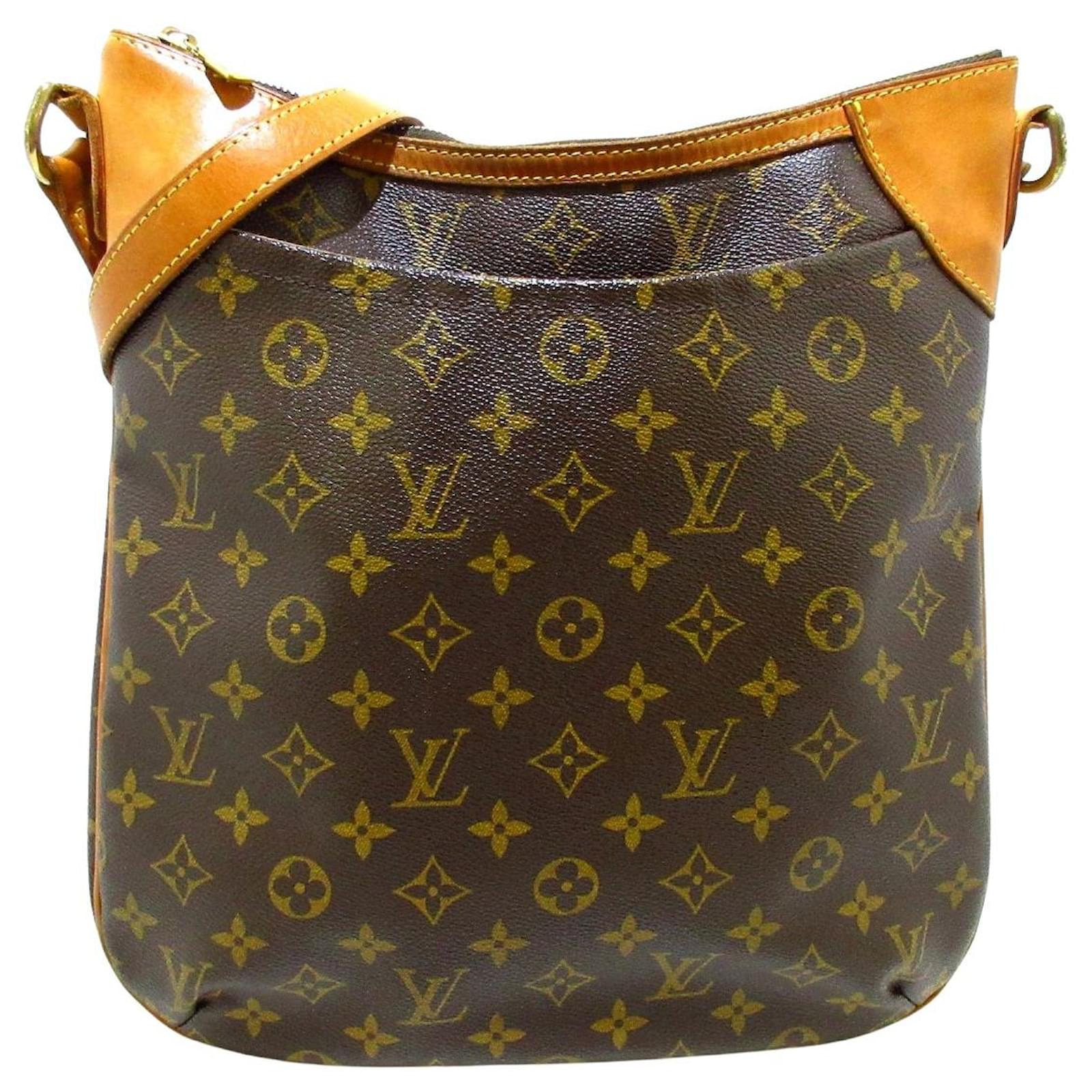 Louis Vuitton Brown Monogram Odeon GM Leather Cloth ref.150530