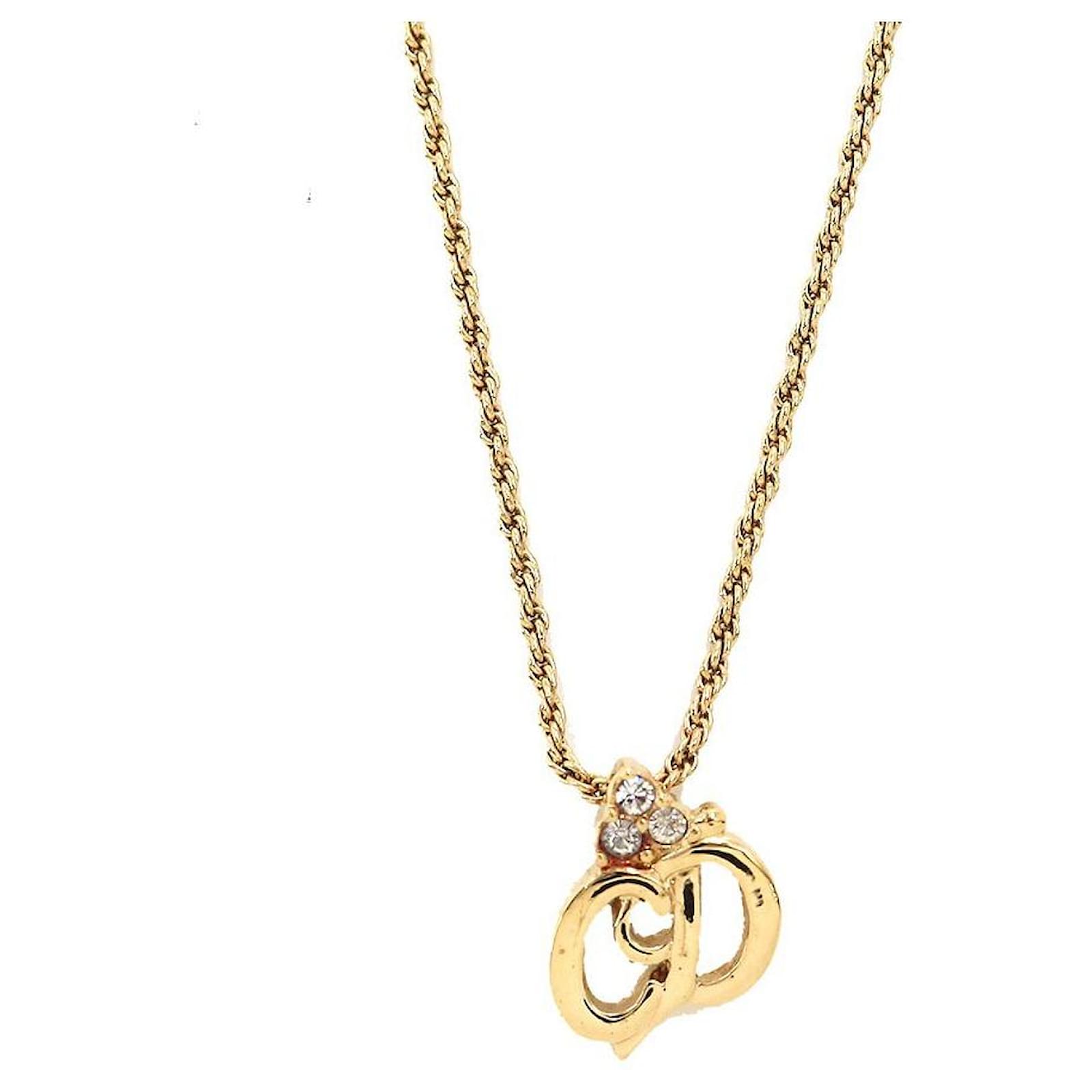 Christian Dior CD Necklace in Gold with Adjustable Chain