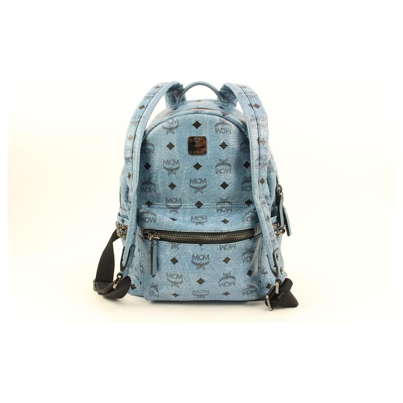 Mcm Stark Backpack in Visetos - Blue - Backpacks