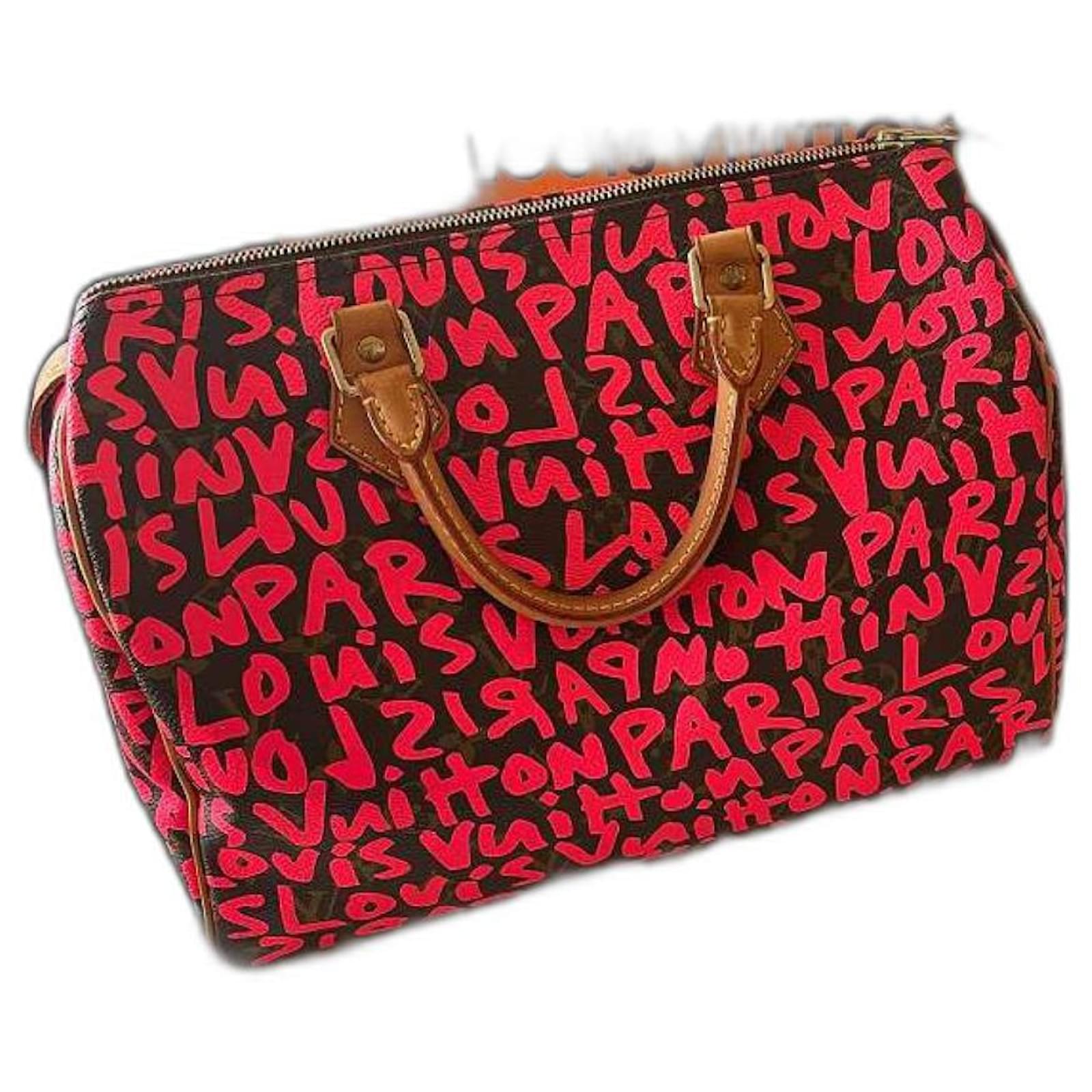 Louis Vuitton Speedy 30 Stephen Sprouse Graffiti Brown Pink Leather  ref.538051 - Joli Closet