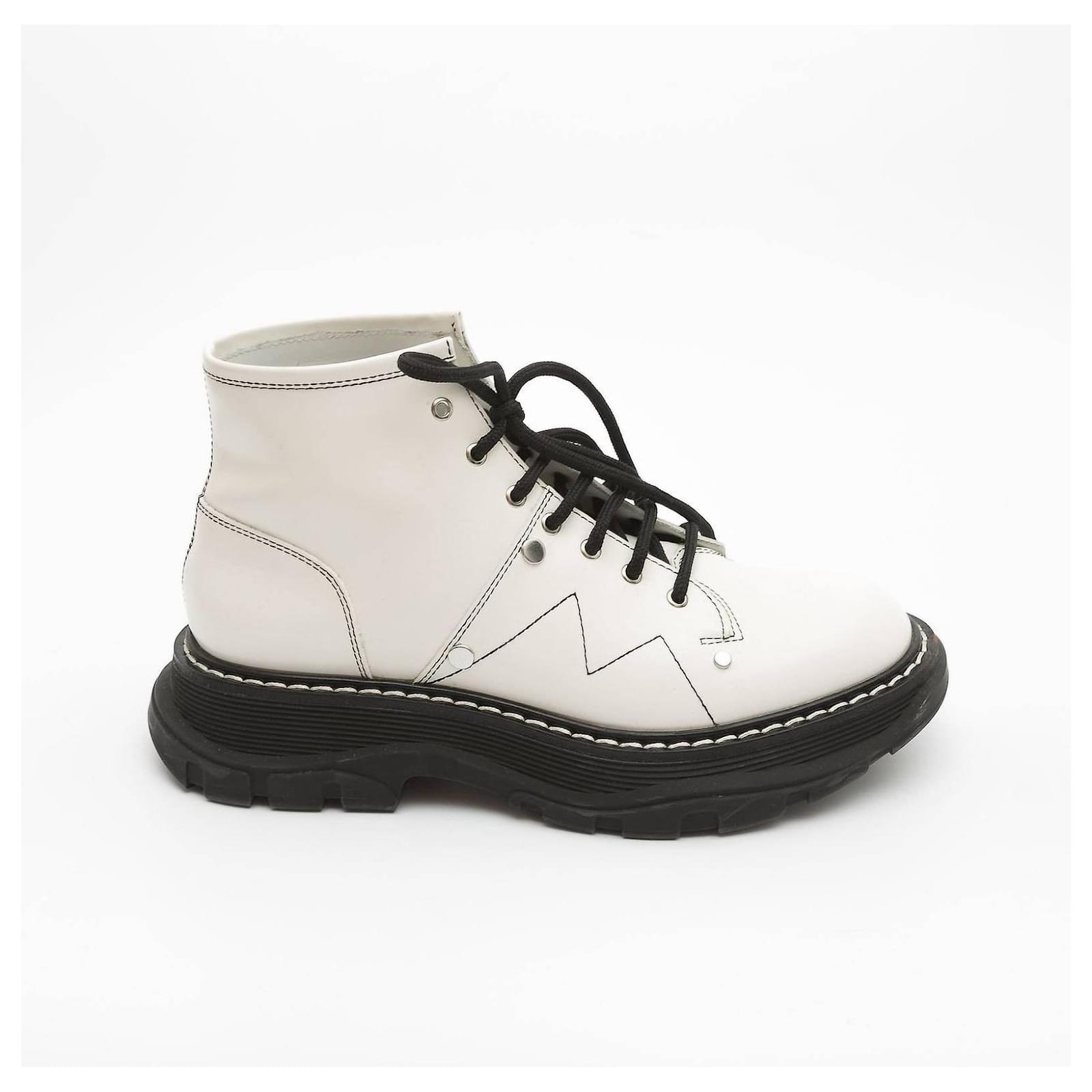 Alexander mcqueen sales white boots