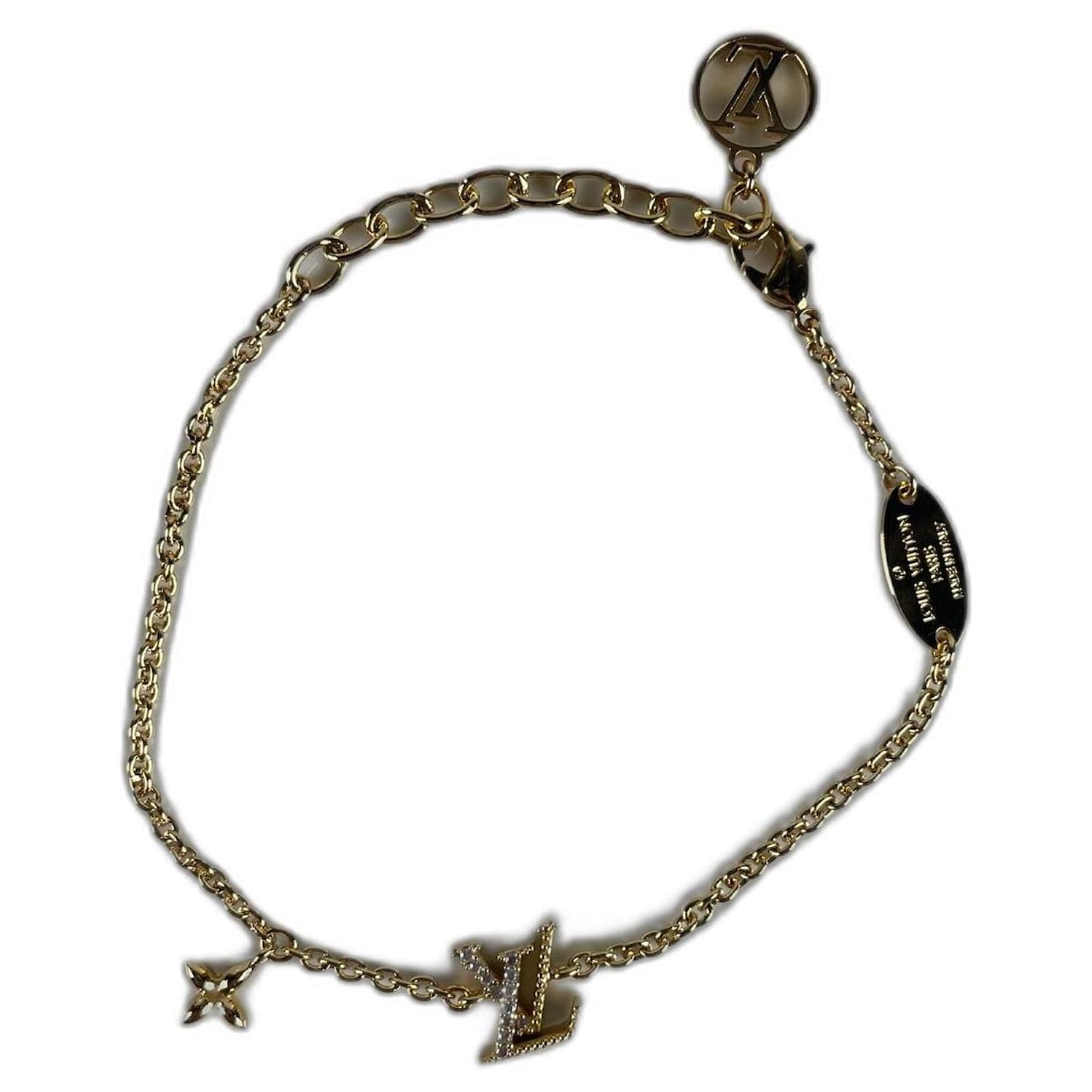 LOUIS VUITTON Bracelet Bangle Chain LV Iconic Rhinestone M00587