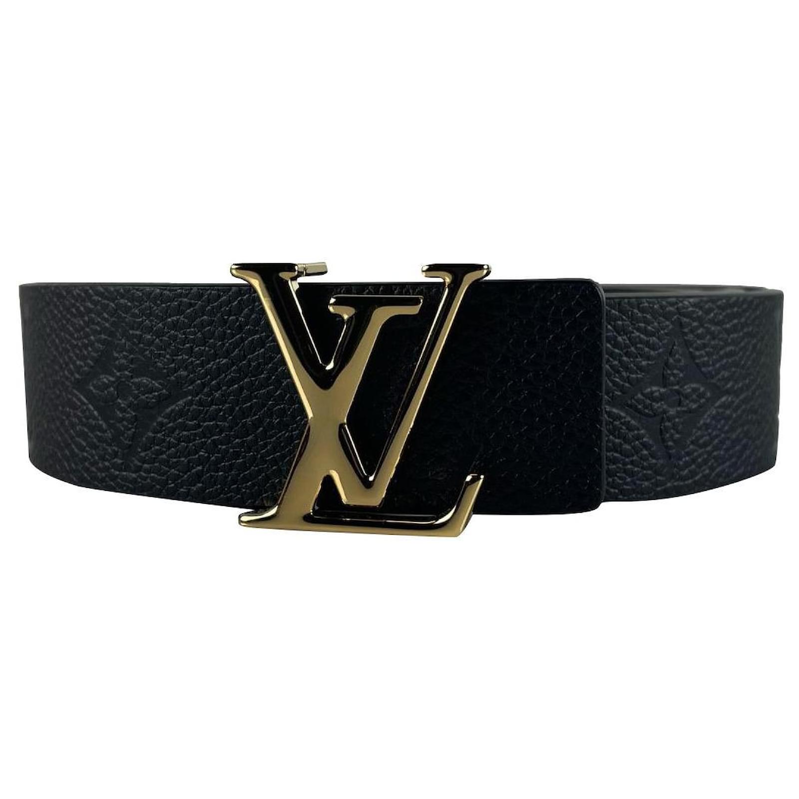 Louis Vuitton Cinto de Iniciais LV 30 REVERSÍVEL MM Preto Castanho