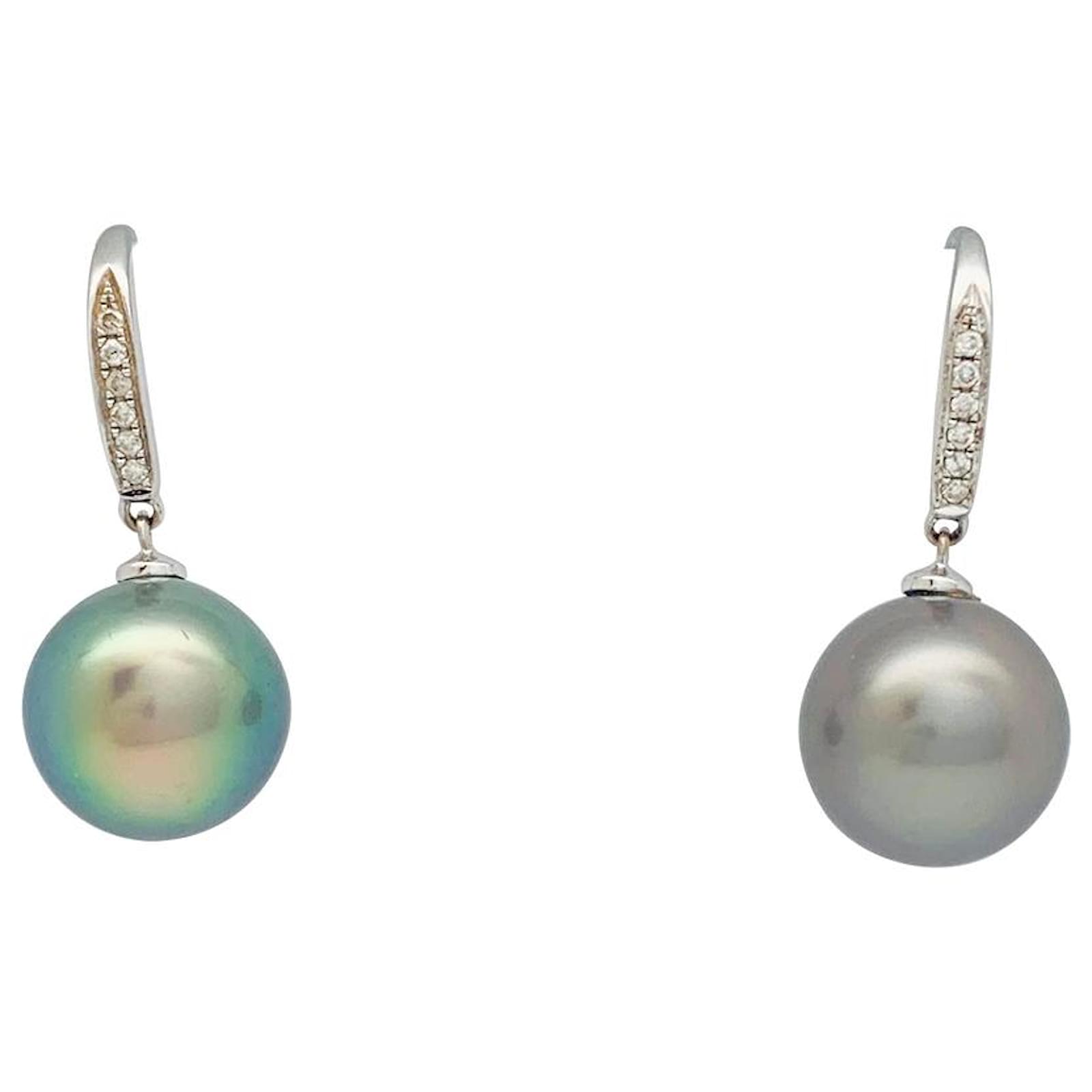 Round 25 MM White Pearl Earrings