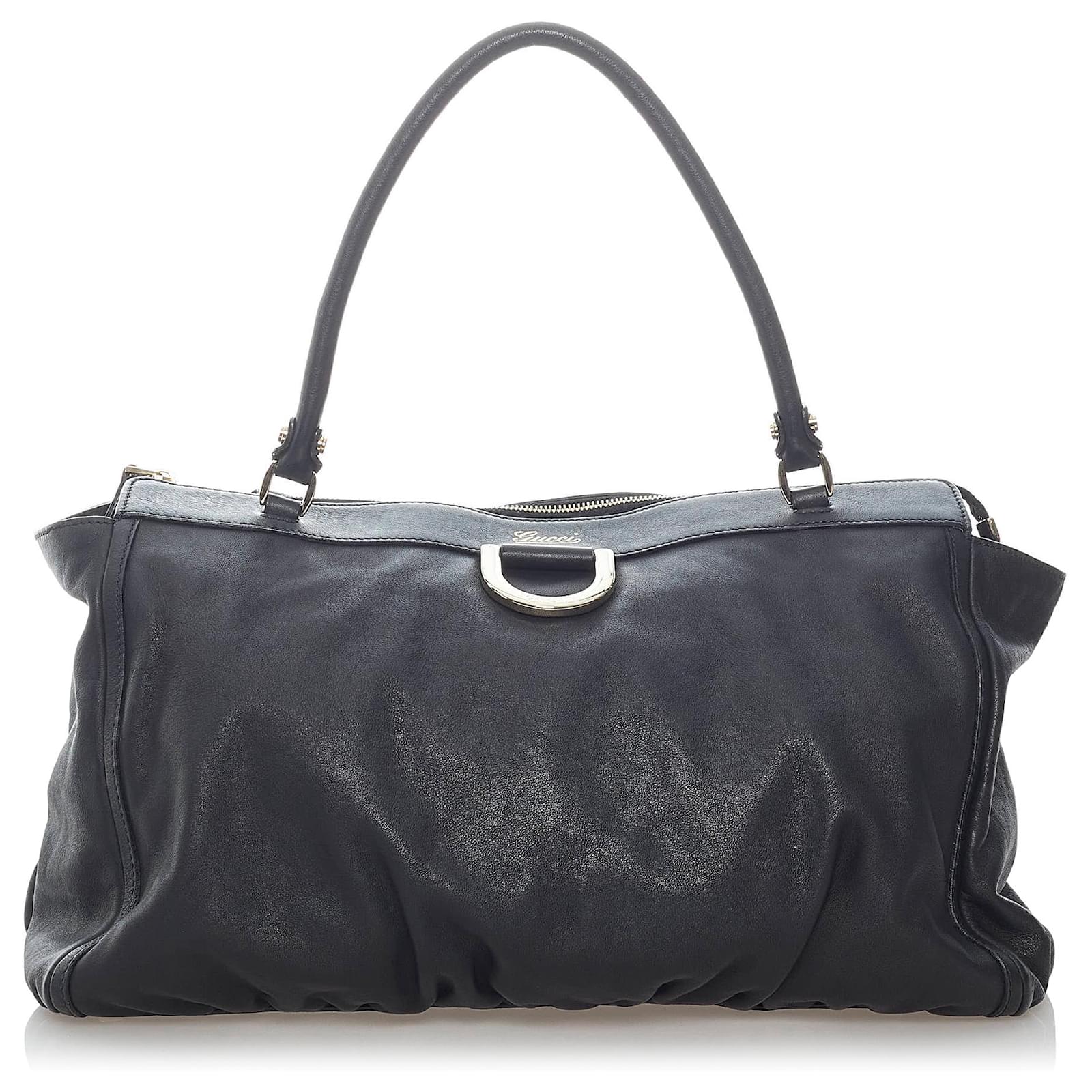 Gucci Black Abbey D-ring Leather Tote Bag Pony-style calfskin ref ...