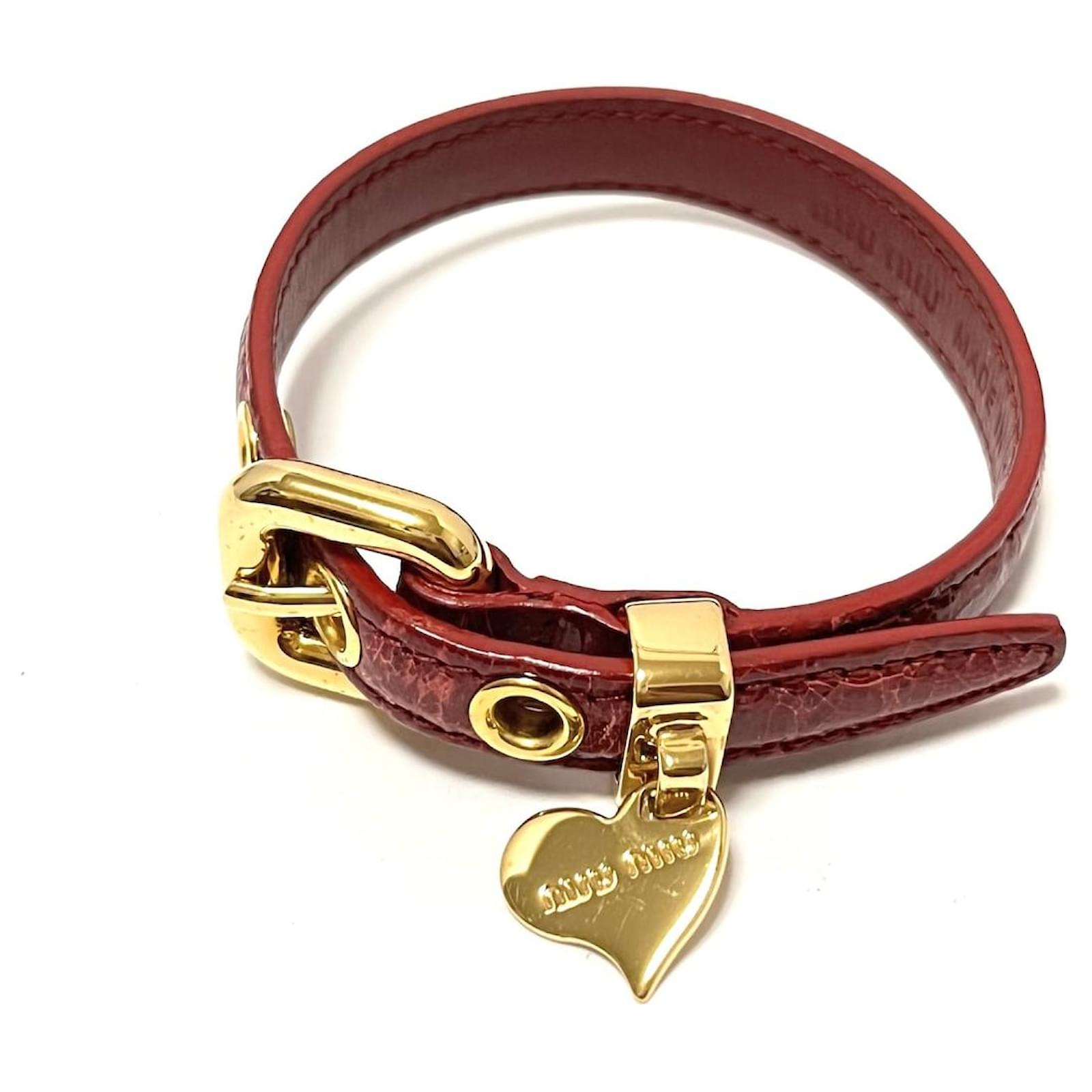 Miu Miu Bracelet Dark red Leather ref.541789 - Joli Closet