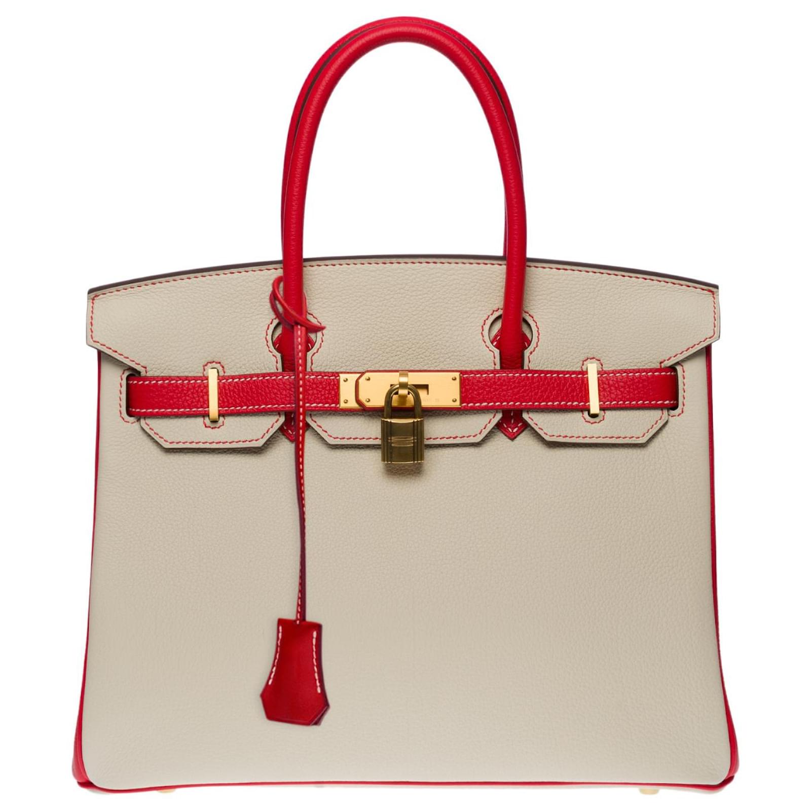 Hermes Birkin 30 In Red Togo Leather Handbag, Luxury, Bags