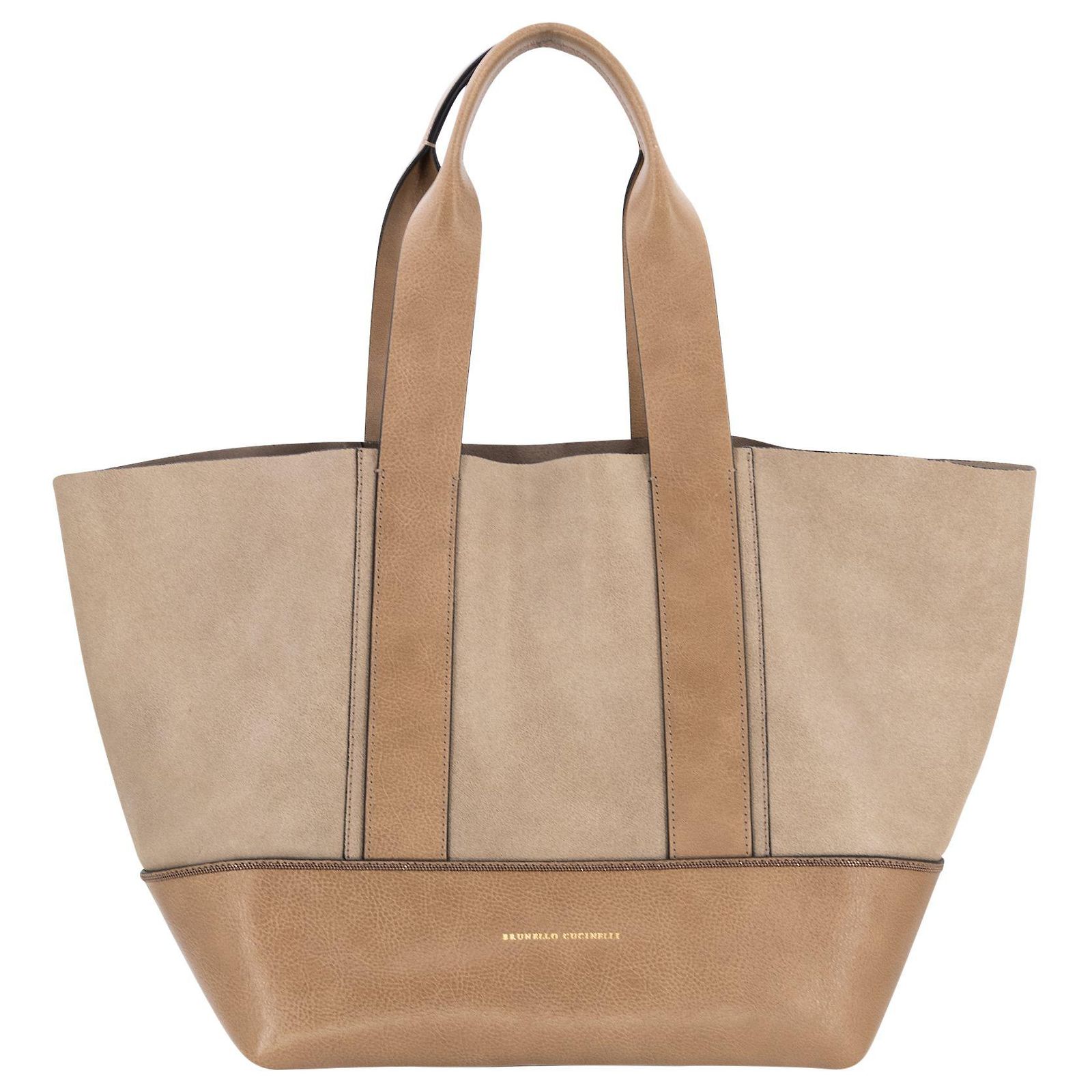 Sac Cabas Brunello Cucinelli En Cuir Vintage - Marron - Occasion En Très Bon état