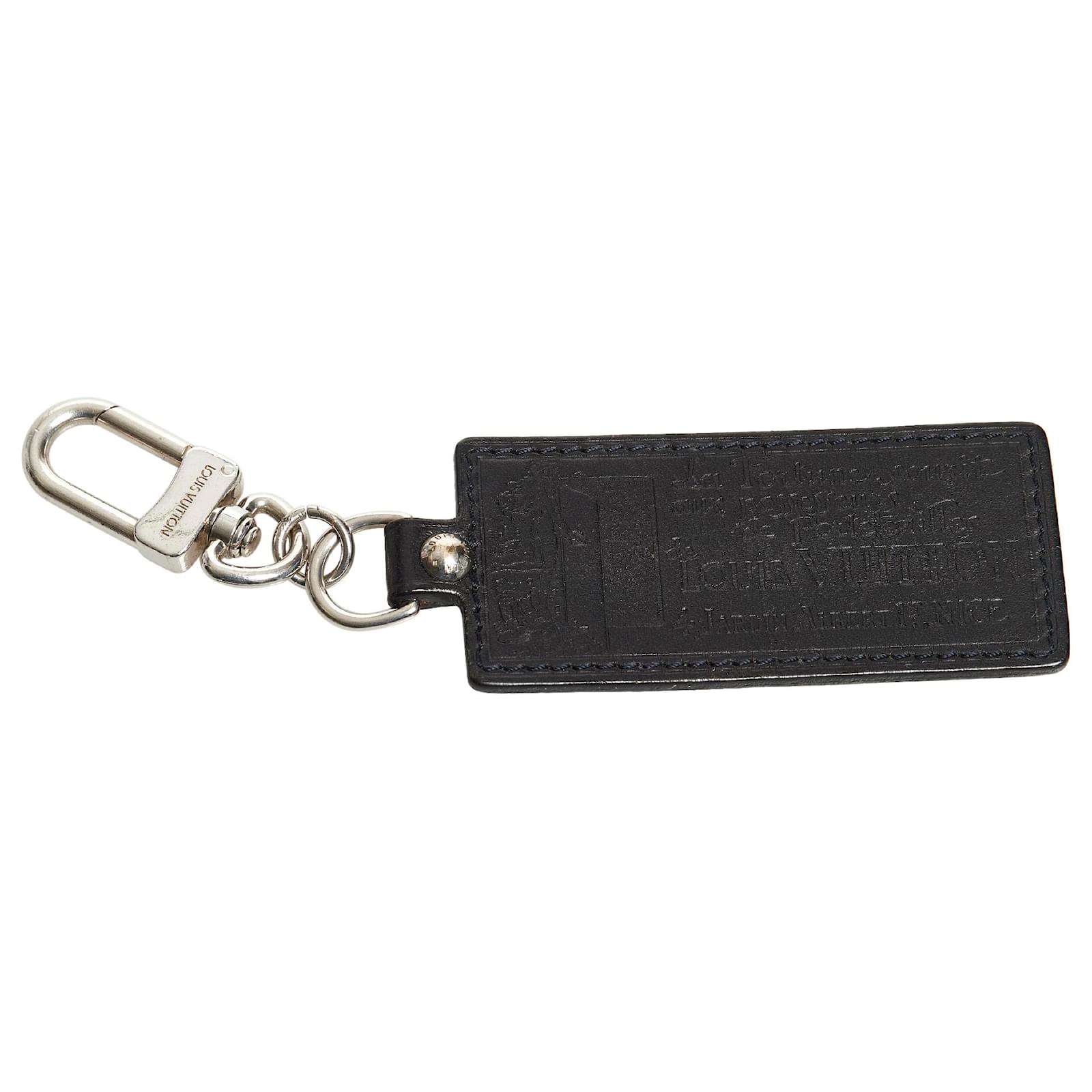 LOUIS VUITTON Calfskin Monogram Key Ring Chain Bag Charm Black
