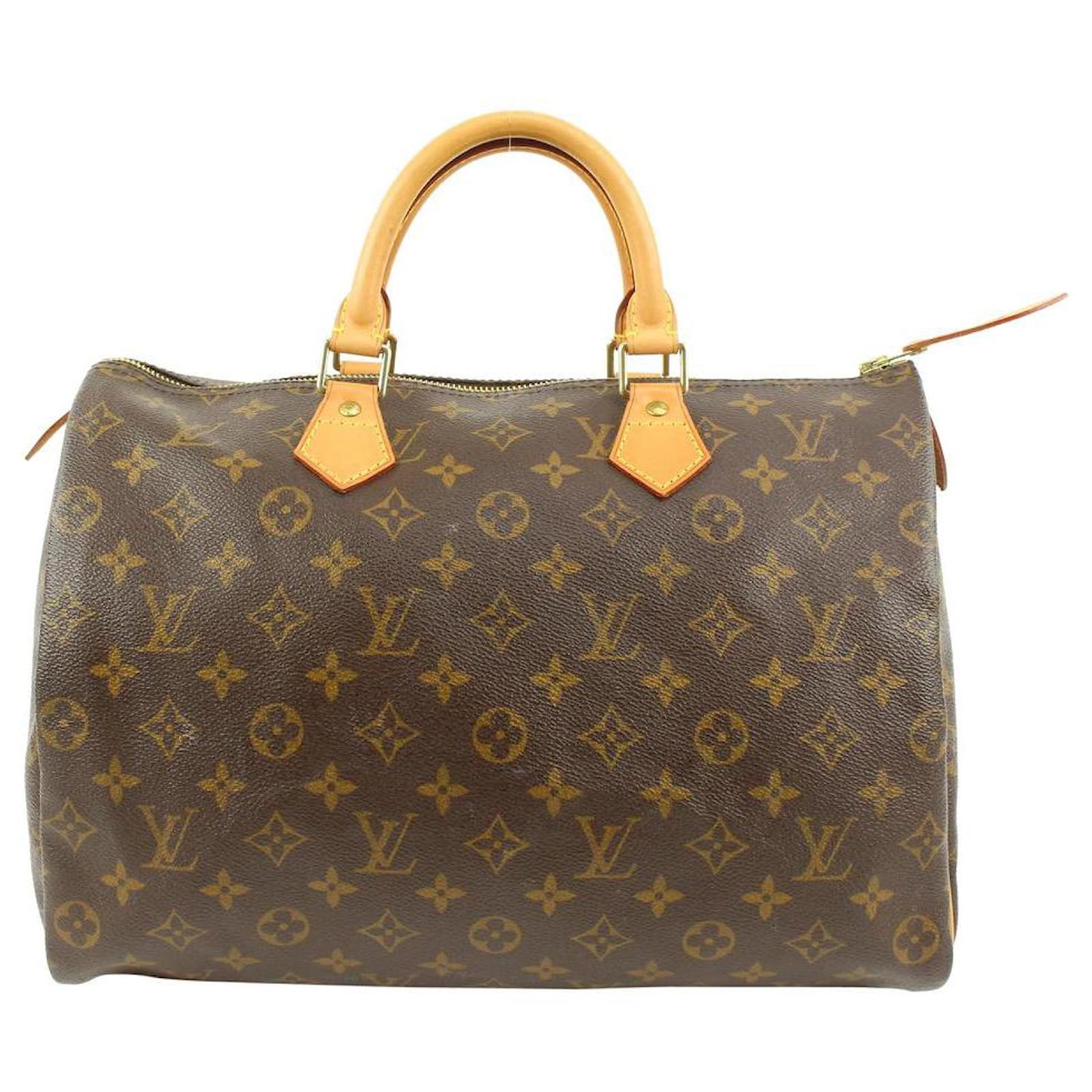 Louis Vuitton Monogram Speedy 35 Boston Bag MM Leather ref.542853