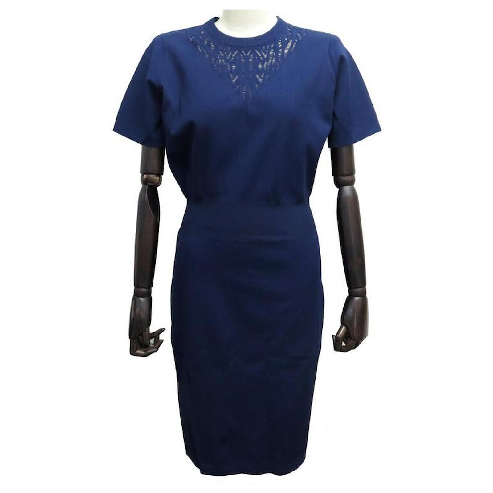 Louis Vuitton Monogram Womens Dresses, Navy, 42