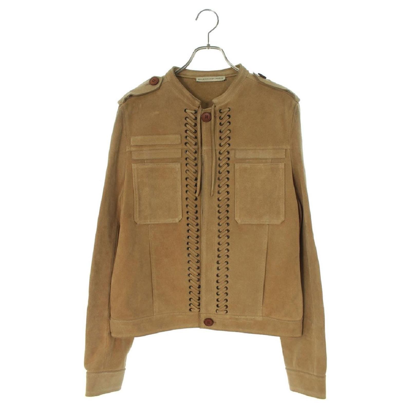 Balenciaga Brown Leather Biker Jacket Size 1044  Yoogis Closet