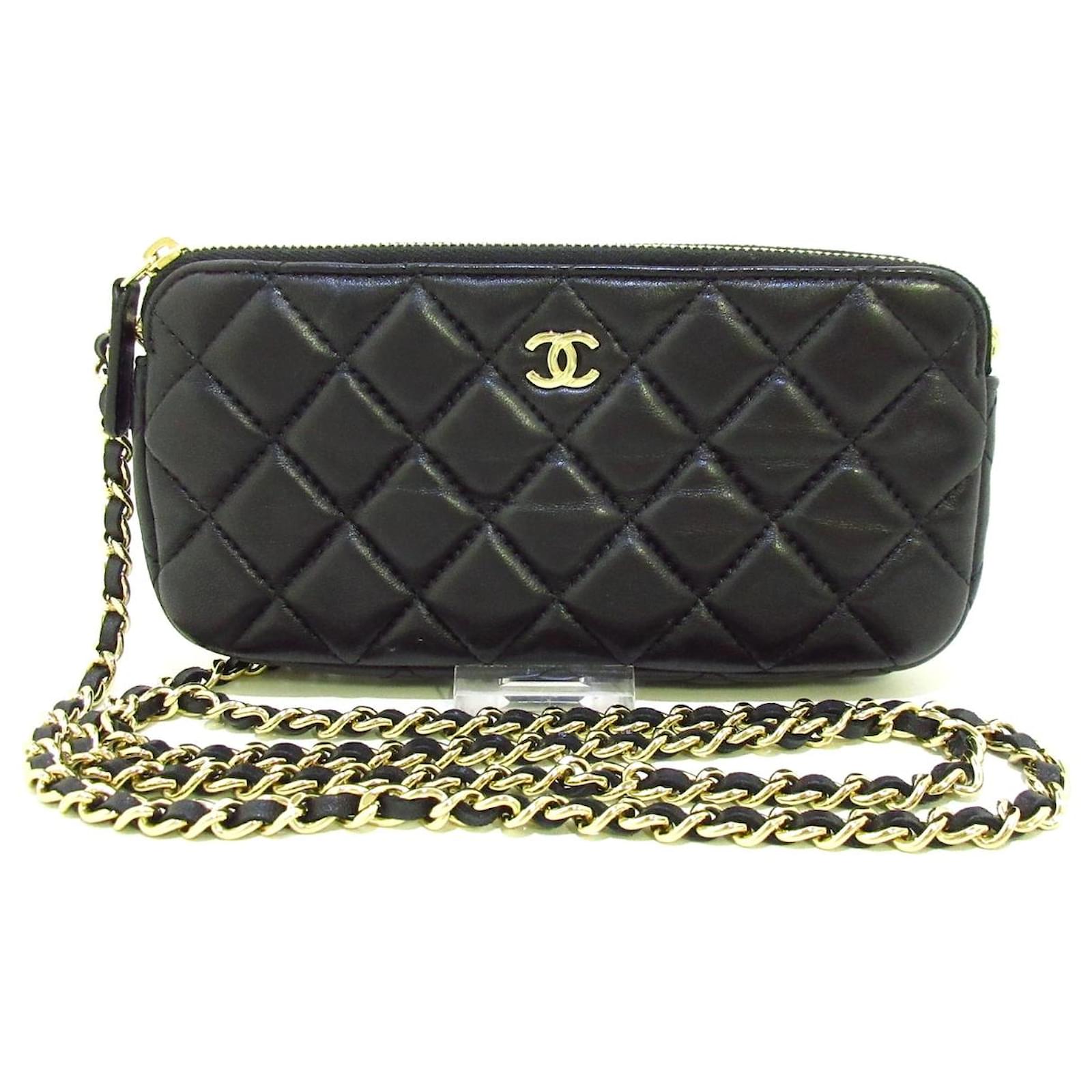 CHANEL Lambskin Quilted Trendy CC Wallet On Chain WOC Camel 186217