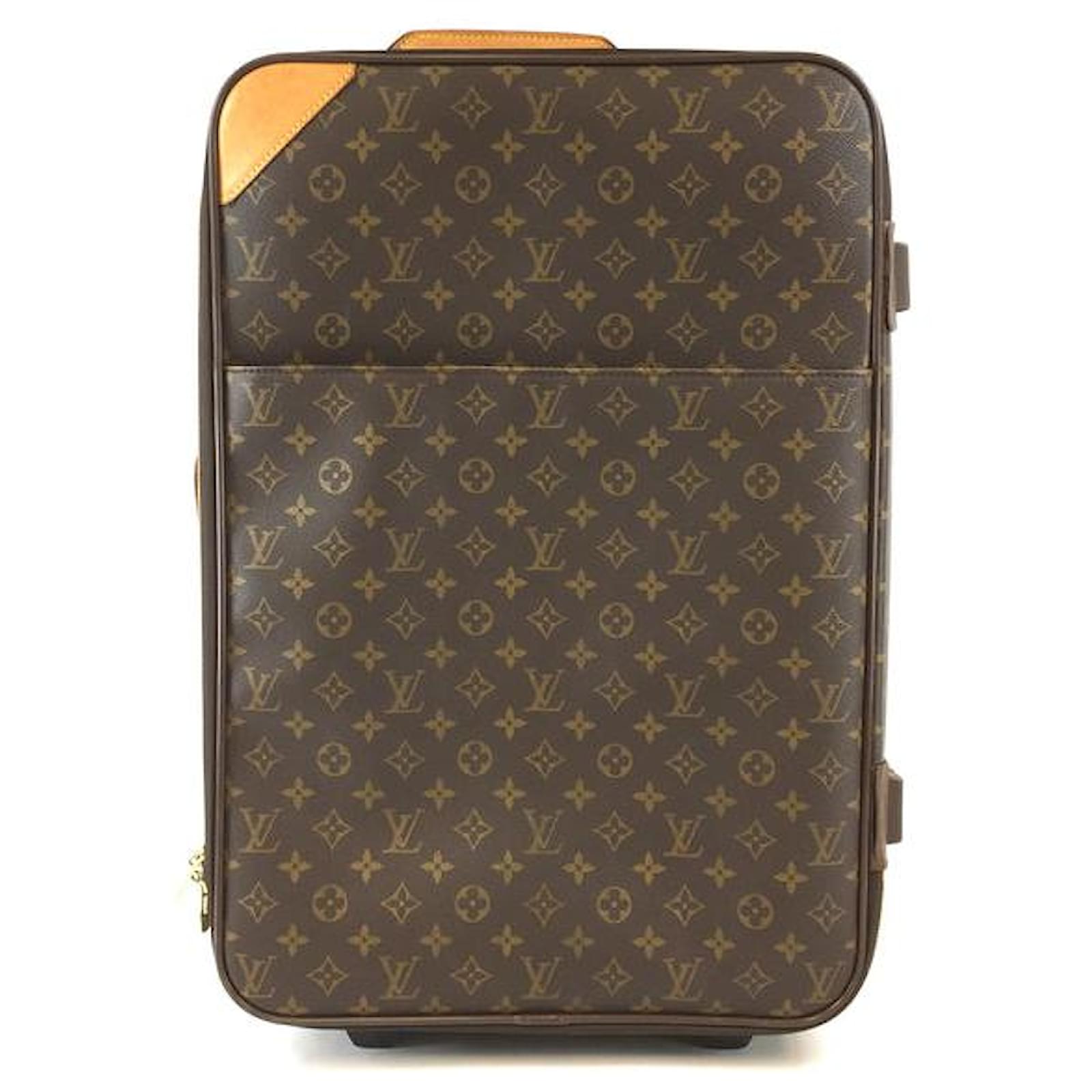 Louis Vuitton Pegase Luggage 55 Monogram canvas Brown Leather ref ...