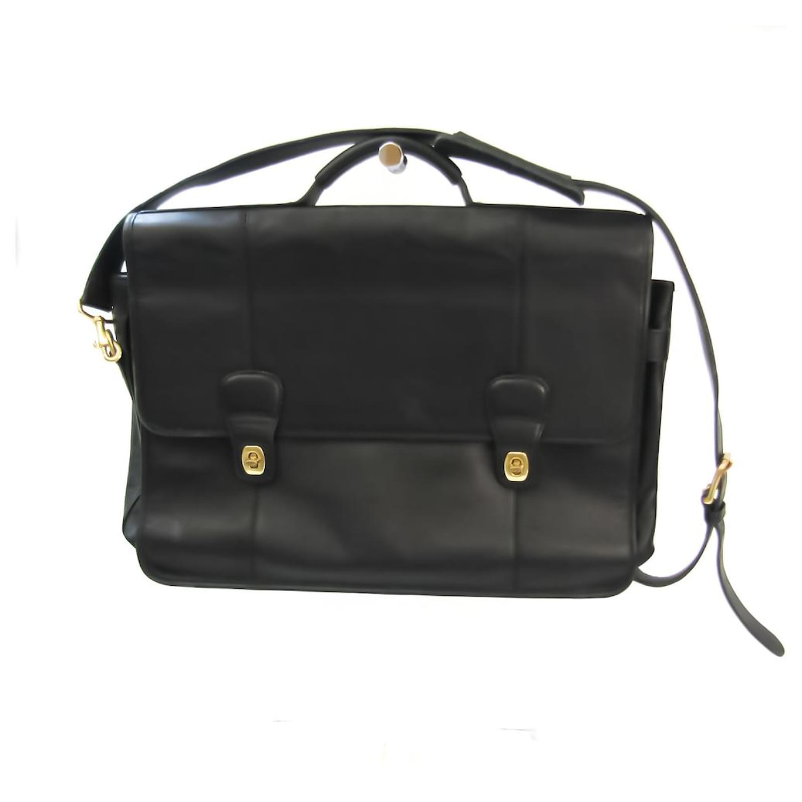 Coach Briefcase Black Leather ref.546675 Joli Closet