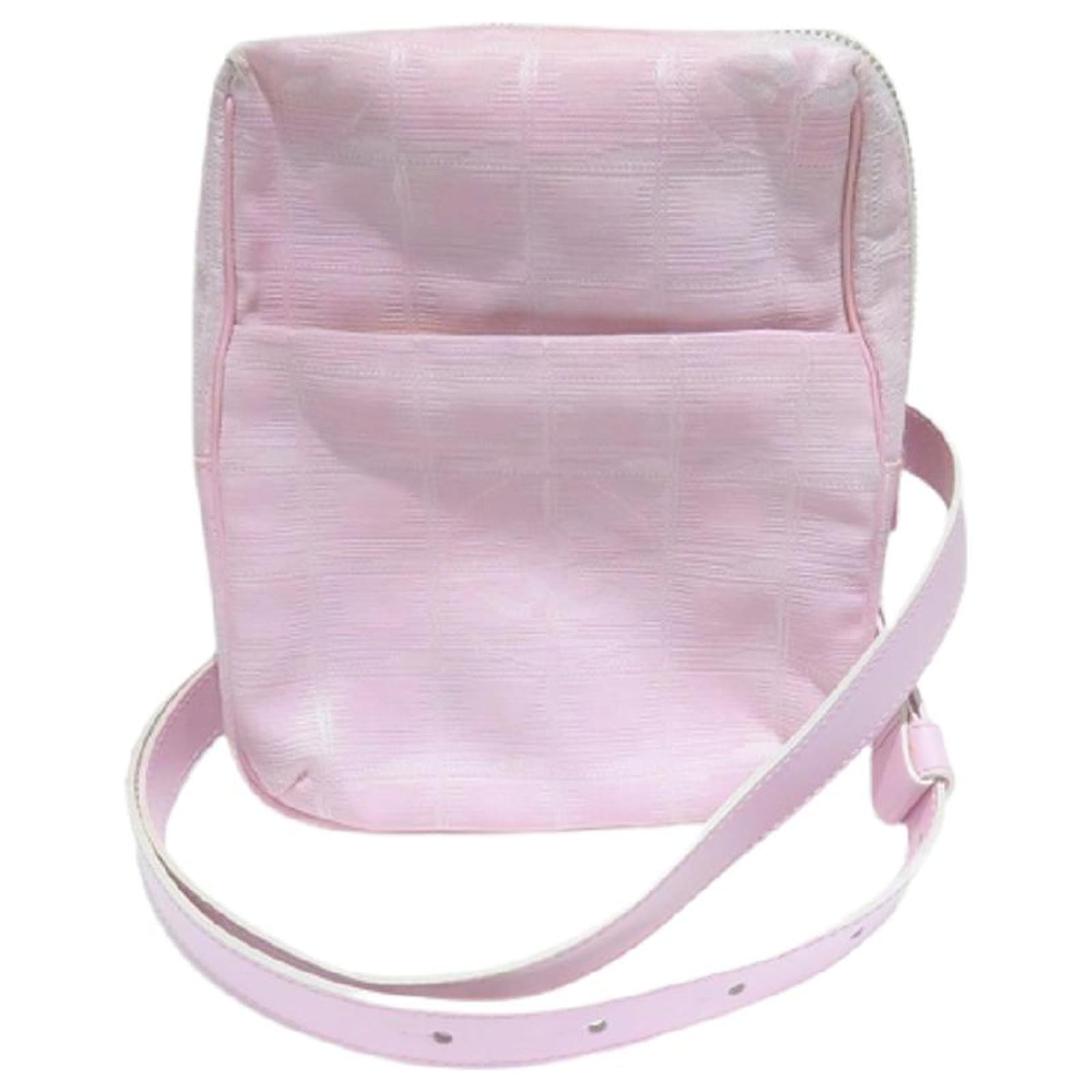 Chanel CHANEL New Travel Line Nylon Calf Leather Bag Shoulder Bag Ladies  Pink ref.546789 - Joli Closet