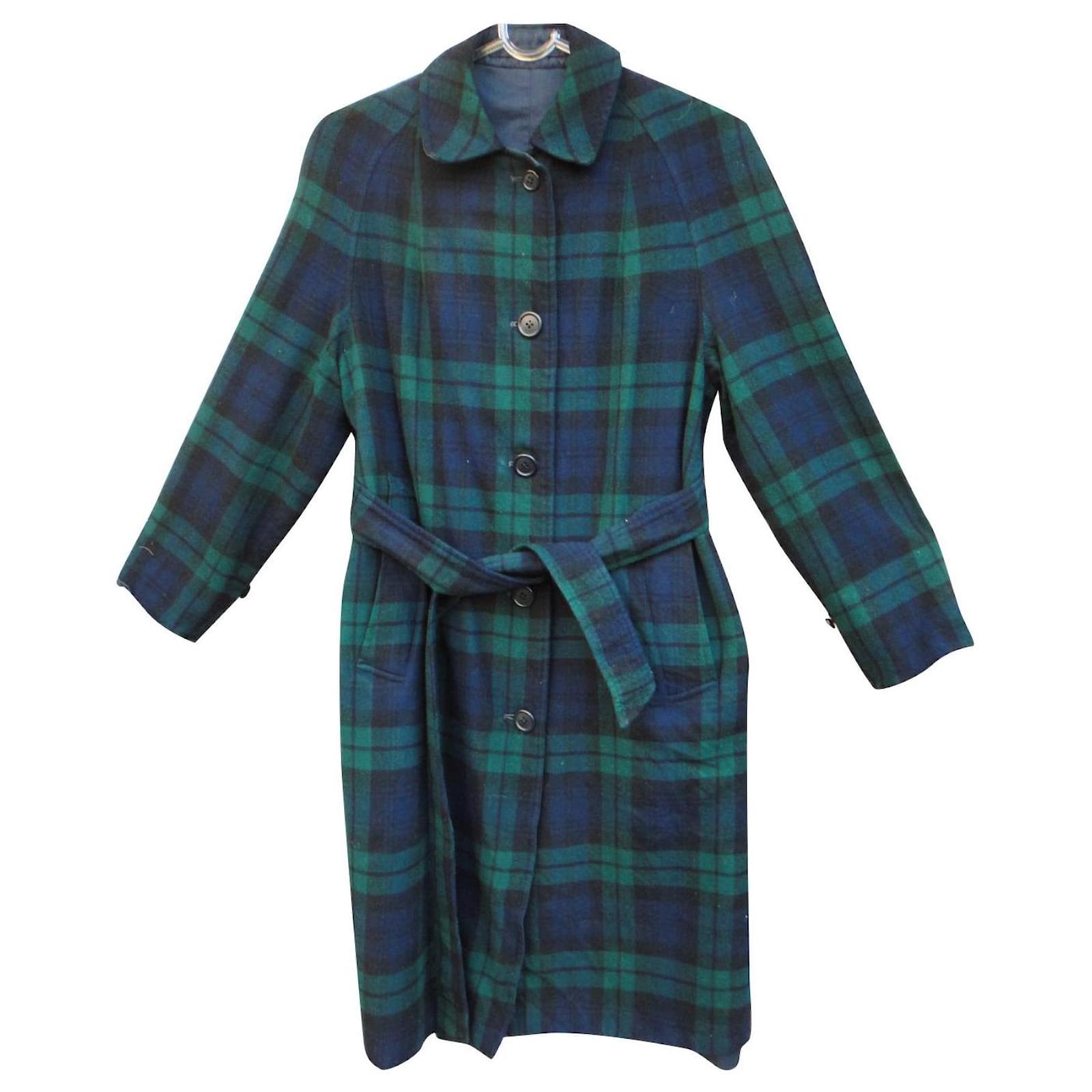 Manteau tartan vert et bleu hot sale