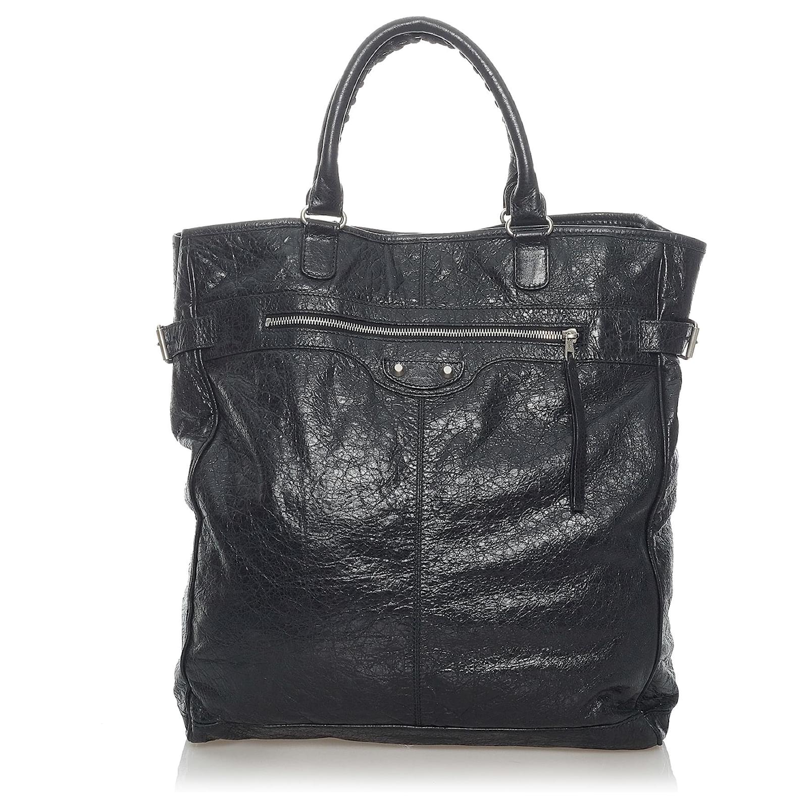 Balenciaga Sac cabas en cuir d'agneau Hexagon Motocross noir ref.547040 - Joli Closet