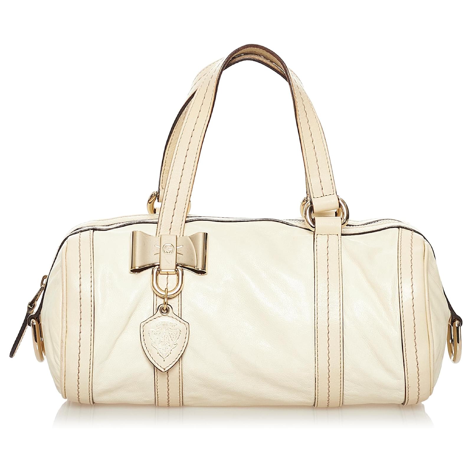 gucci cream leather handbag