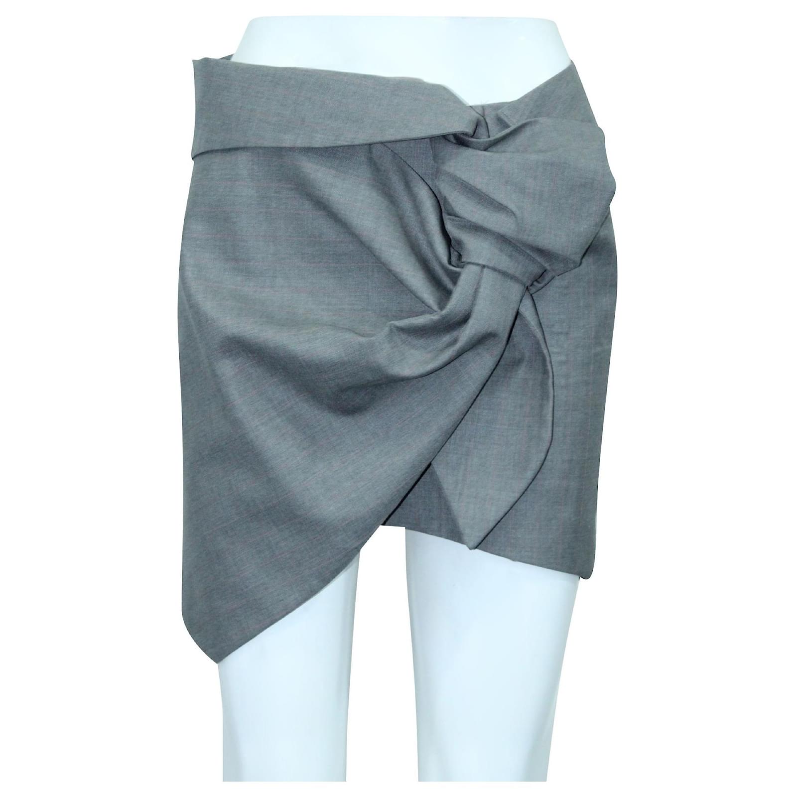 Jacquemus Minijupe drapée gris clair Laine ref.547246 - Joli Closet