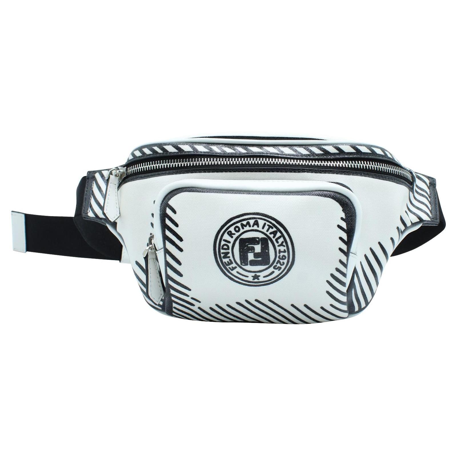 Fendi white leather store belt bag