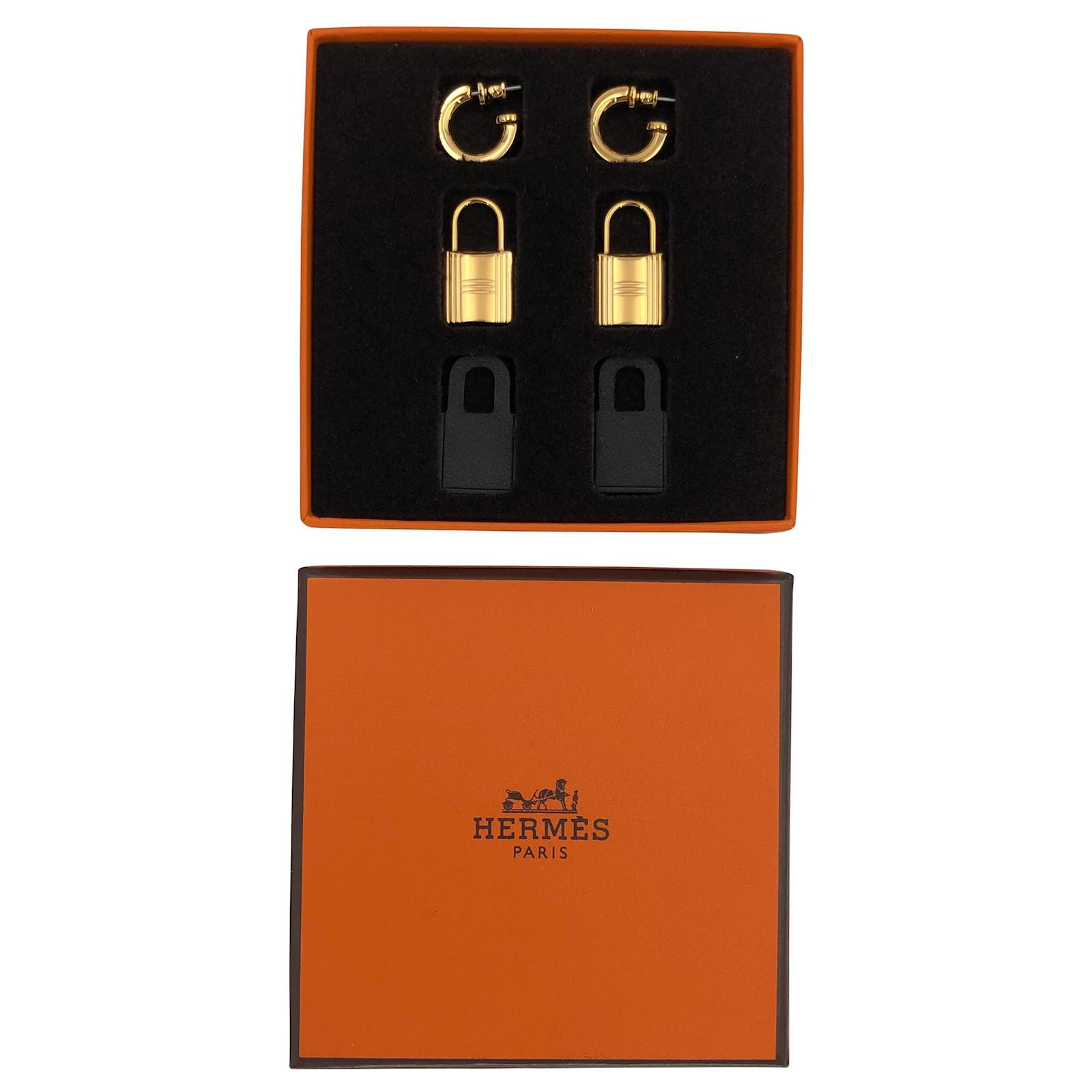 hermes padlock earrings