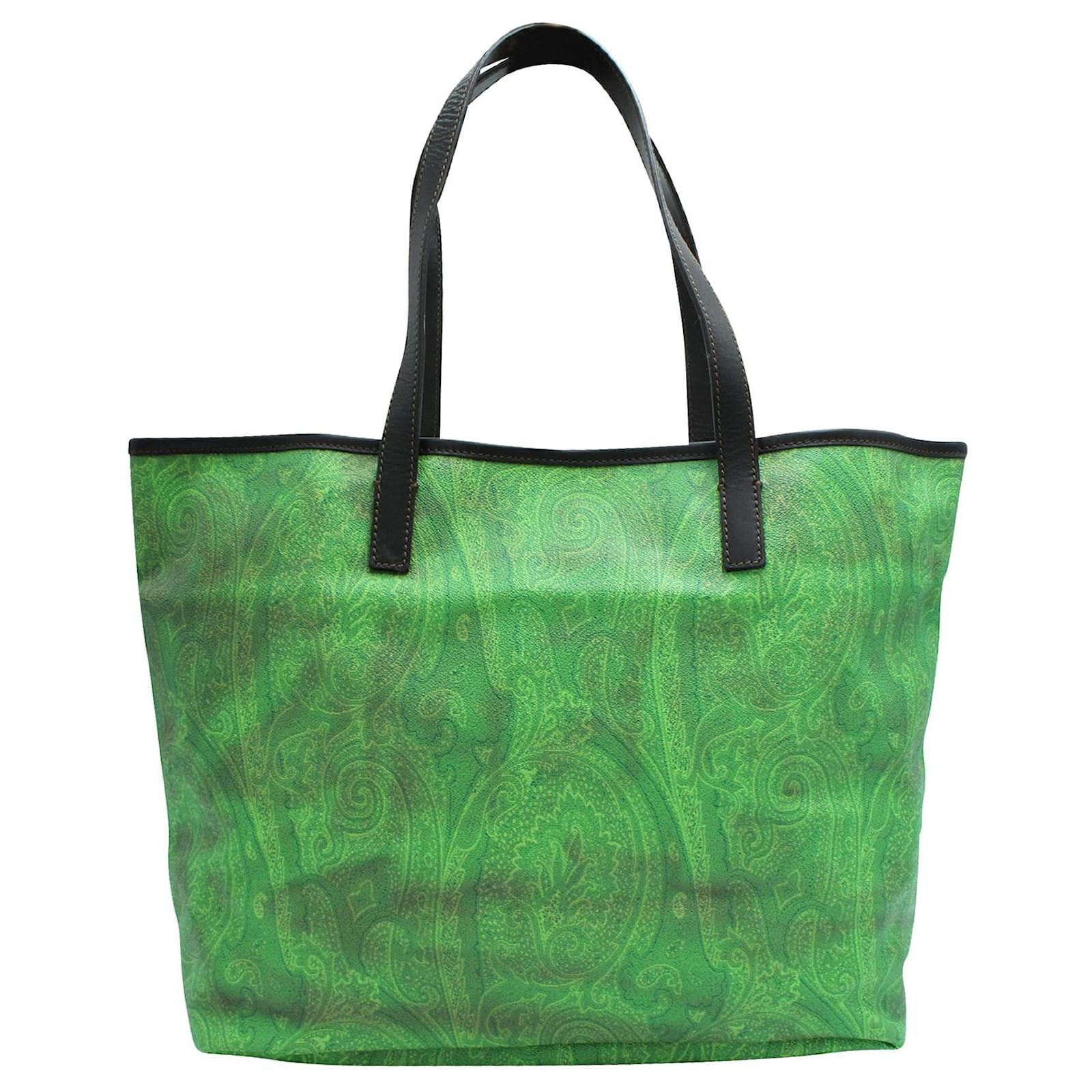 Etro Green Print Tote Bag Polyester ref.547568 - Joli Closet
