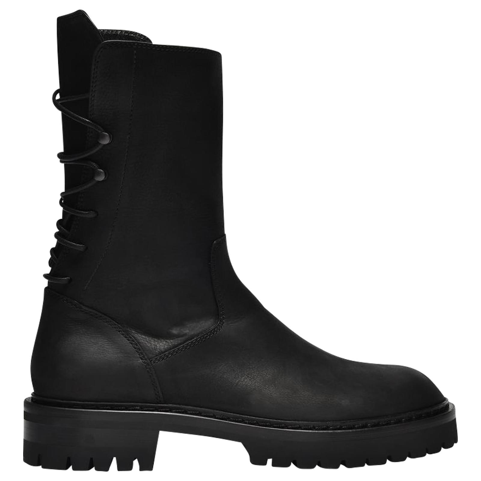 Ann Demeulemeester Louise Ankle Boots in Black Leather ref.548432
